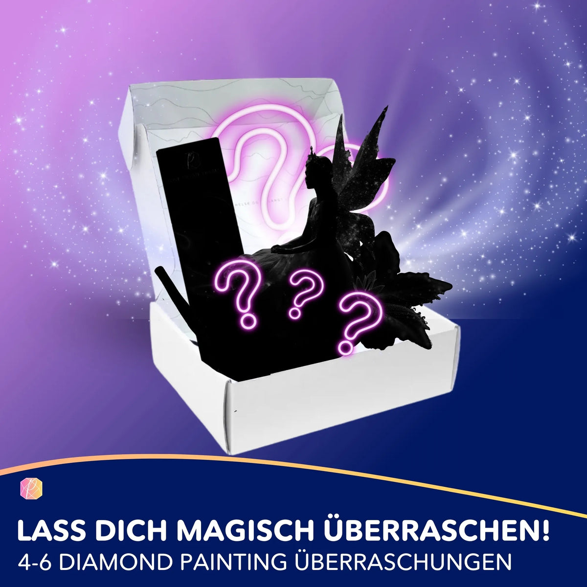 Picmondoo Diamond Painting Mystery Box Fantasy Edition mit magischen Überraschungen für kreative DIY-Bastelsets
