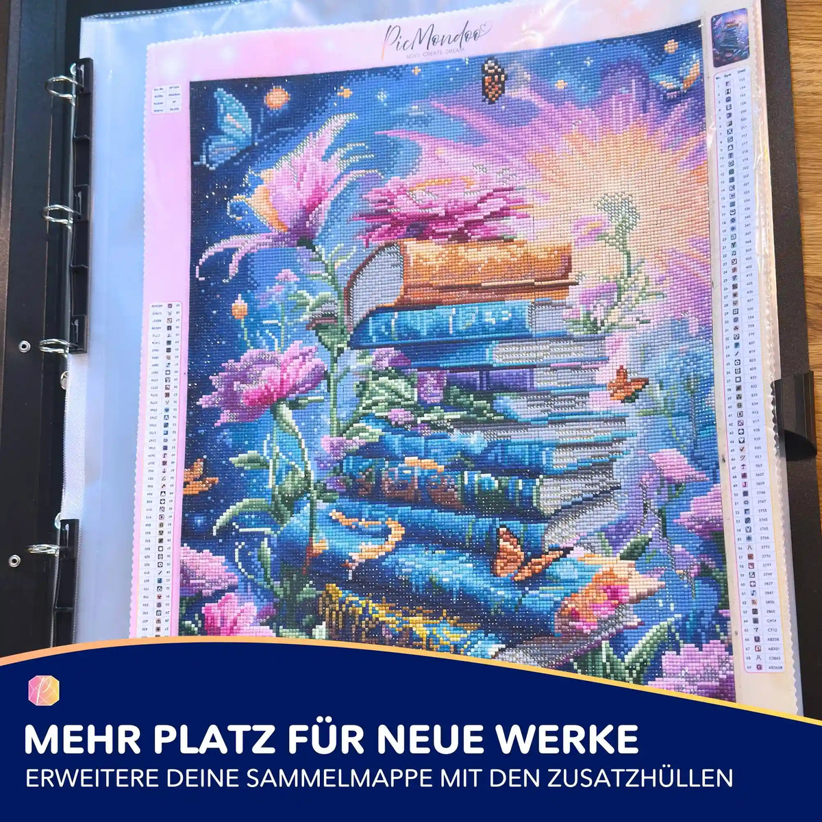Zusatzfolien für Diamond Painting Sammelmappe zur sicheren Aufbewahrung von fertigen 40x60cm Diamanten Painting Bildern