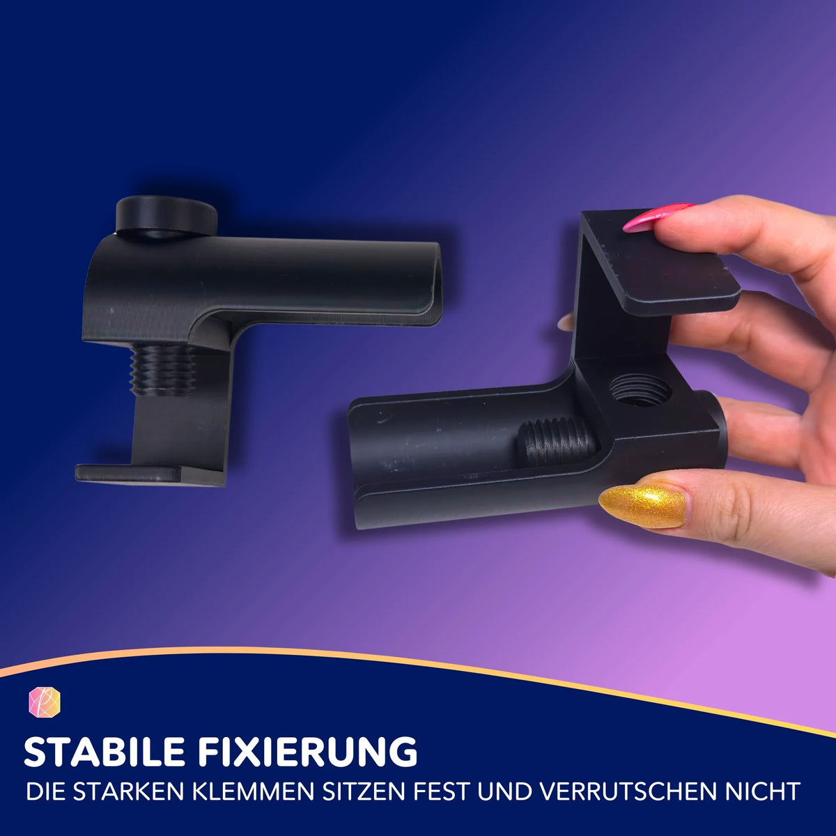 Schwarze Tischklemme als praktisches Diamond Painting Zubehör zur Fixierung von Leinwänden für sauberes Basteln