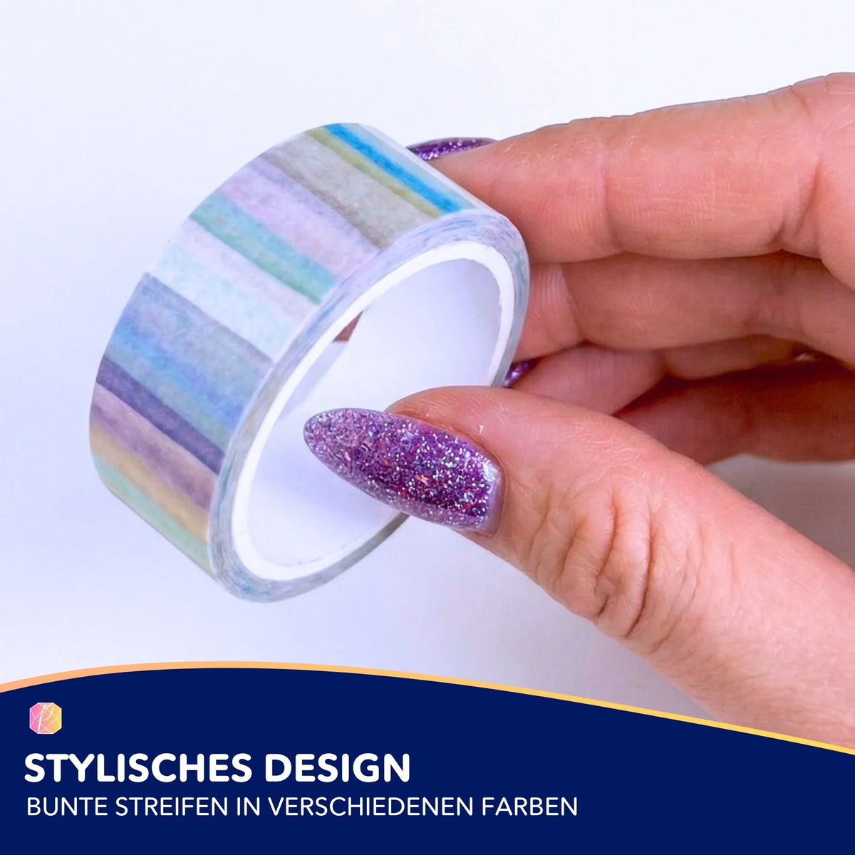 Buntes Klebeband für Diamond Painting für gerade Steinreihen und saubere Ränder beim Basteln