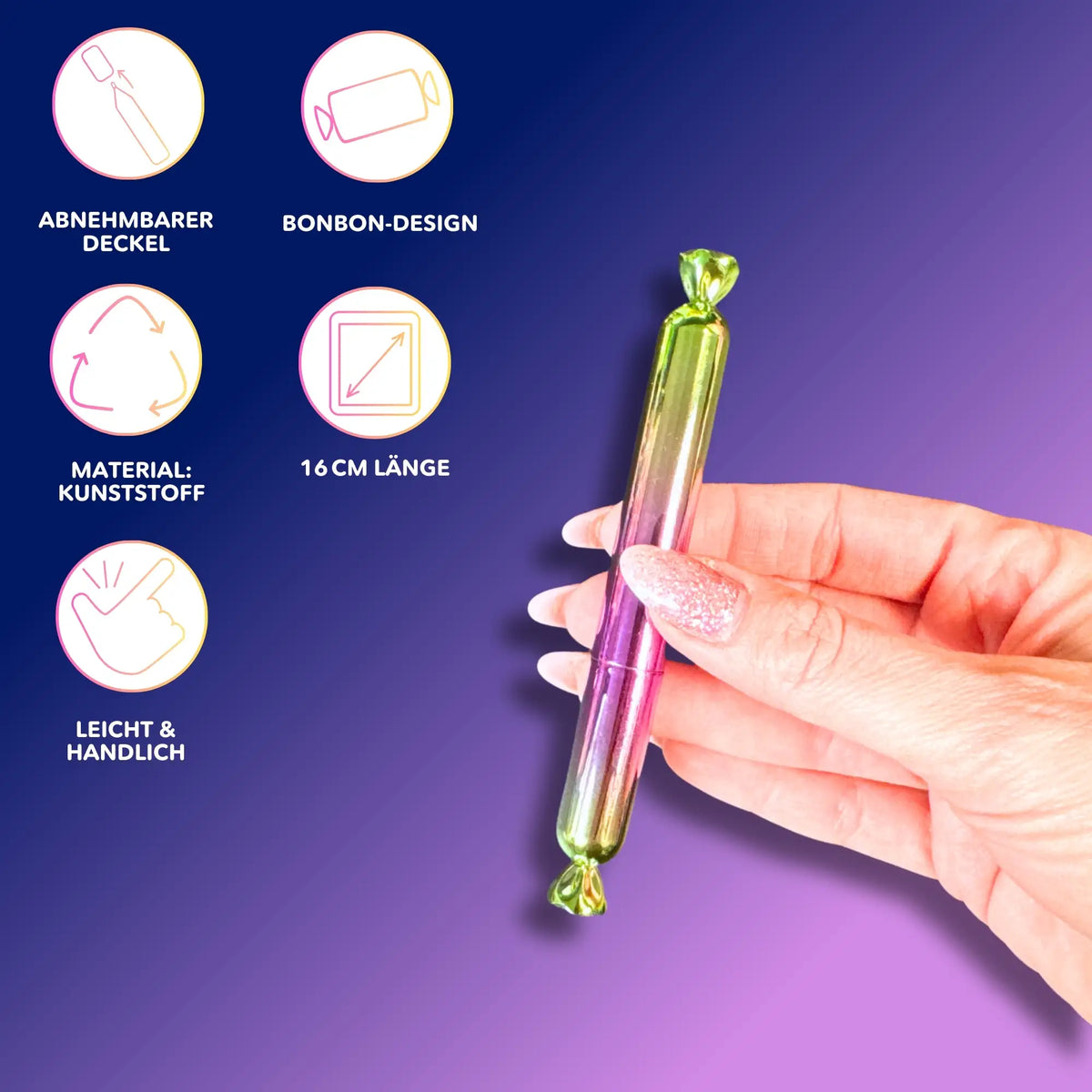 Bunter Diamond Painting Stift im Bonbon-Design als praktisches Zubehör für 5D Diamanten Painting Projekte