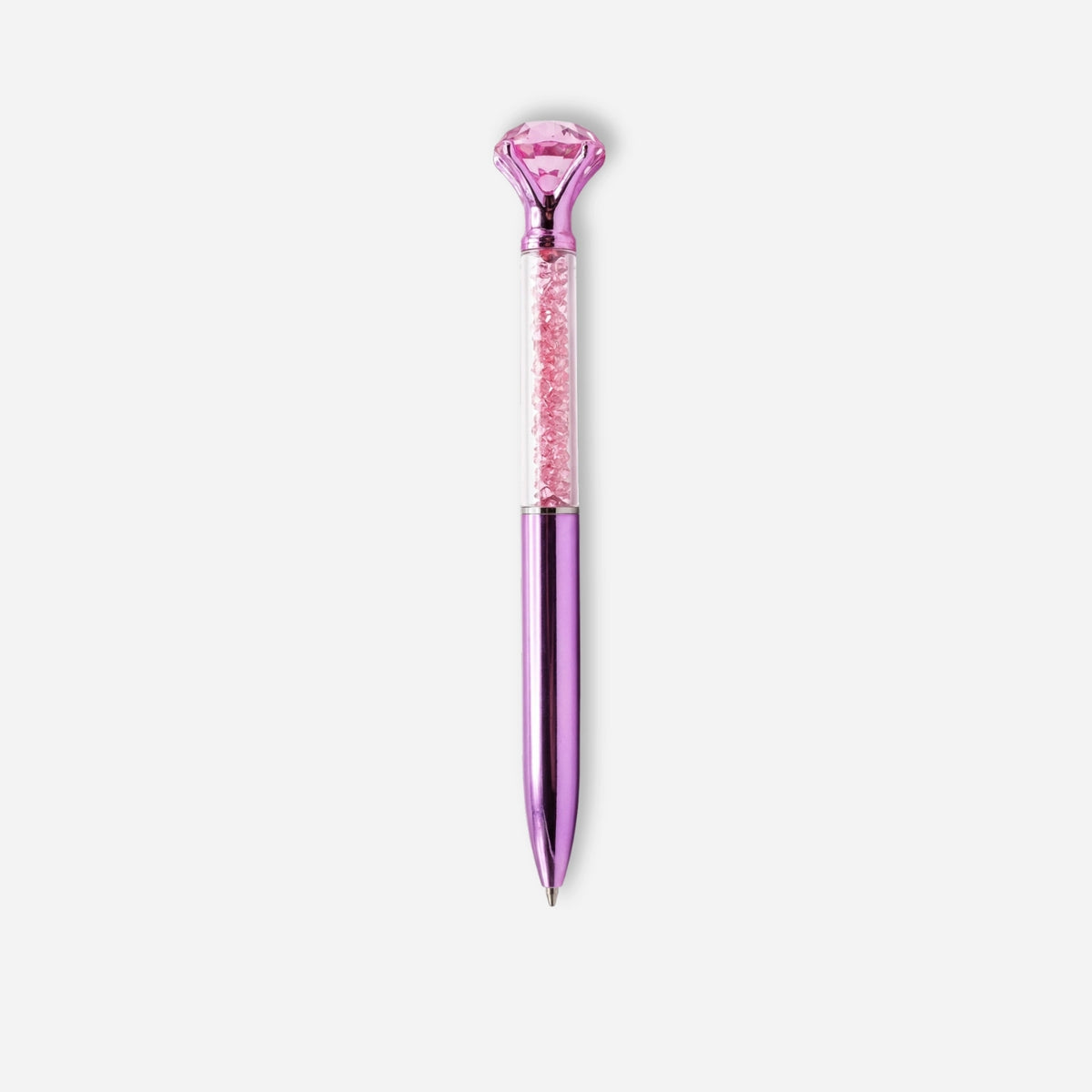 Eleganter Diamond Painting Stift in Pink mit glitzerndem Dekor und großem Schmuckstein als Diamond Painting Zubehör