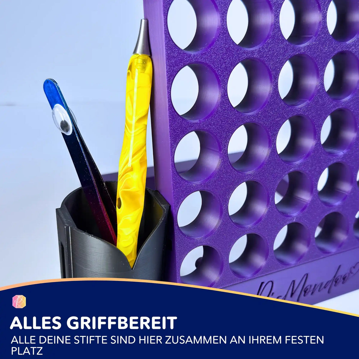 3D-gedruckter Stiftehalter als praktisches Diamond Painting Zubehör für Ordnung bei deinen Bastel-Tools