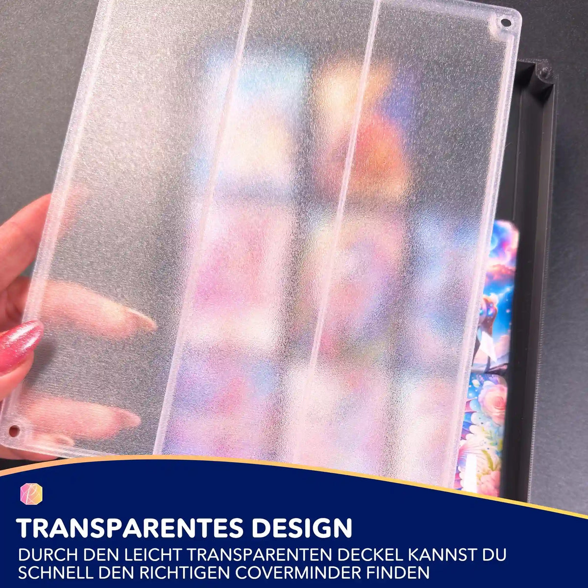 Transparente Coverminder Box mit Deckel zur übersichtlichen Aufbewahrung von Diamond Painting Zubehör