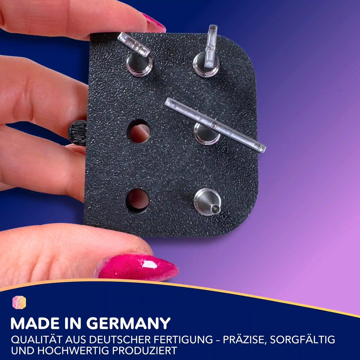 Schwarze 3D-gedruckte Diamond Painting Halterung für verschiedene Mehrfachaufsätze zur organisierten Aufbewahrung