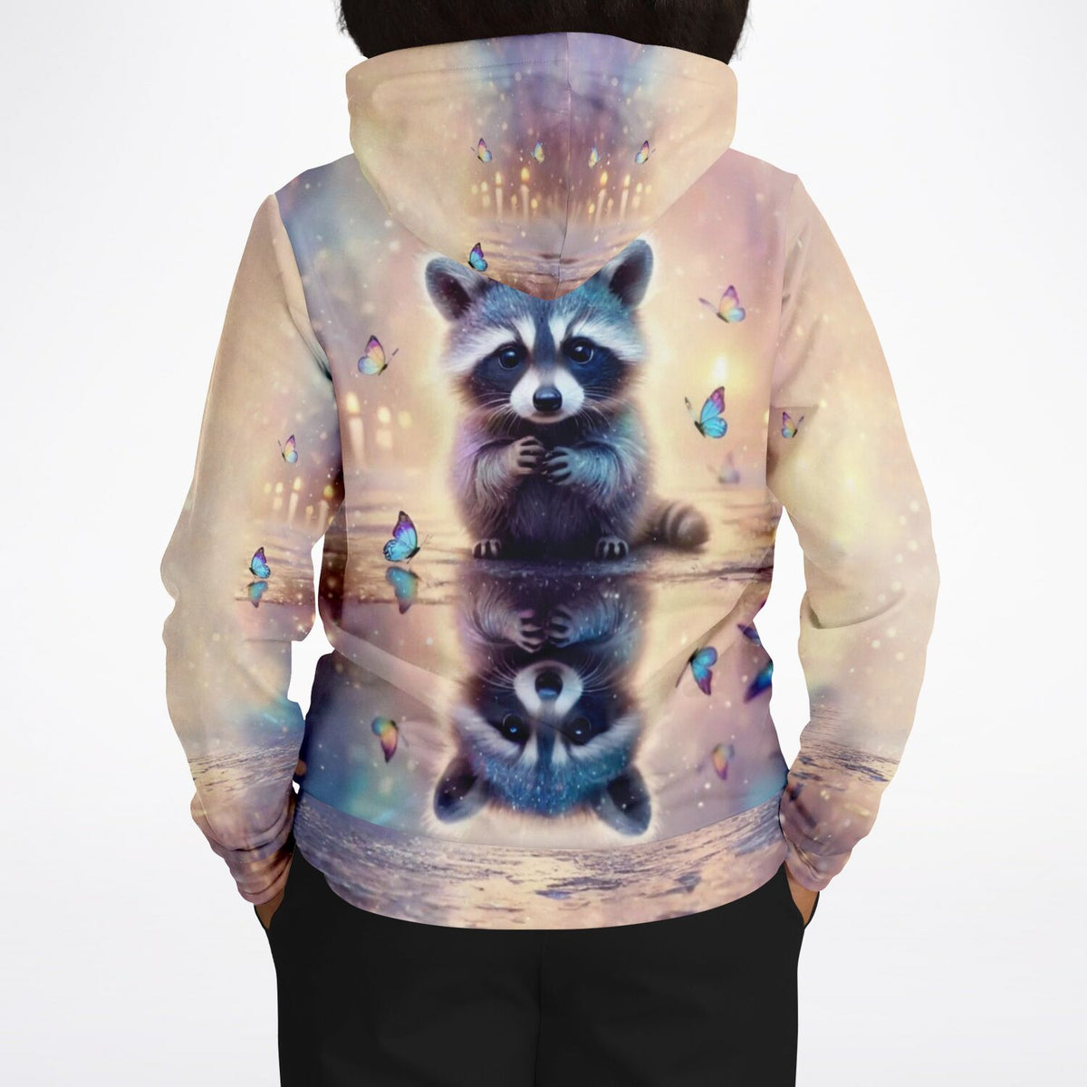 Dreamer Hoodie mit Waschbär Bubby Motiv, inspiriert durch beliebte Diamond Painting und Malen nach Zahlen Designs.