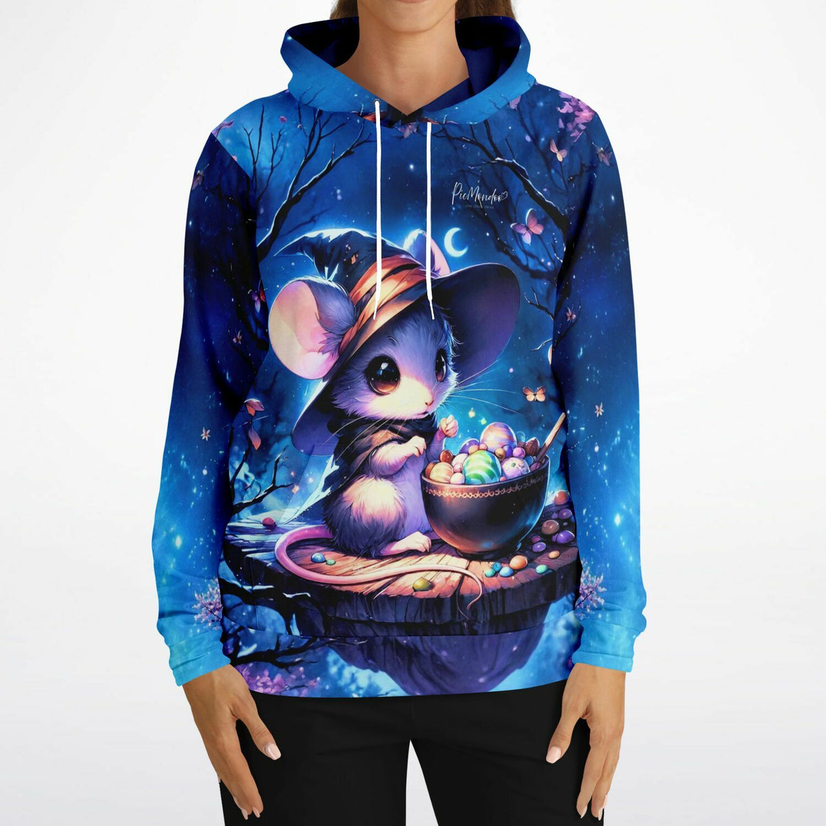Dreamer Hoodie mit niedlicher Maus-Hexe-Illustration, passend für Fans von Diamond Painting und Malen nach Zahlen Motiven