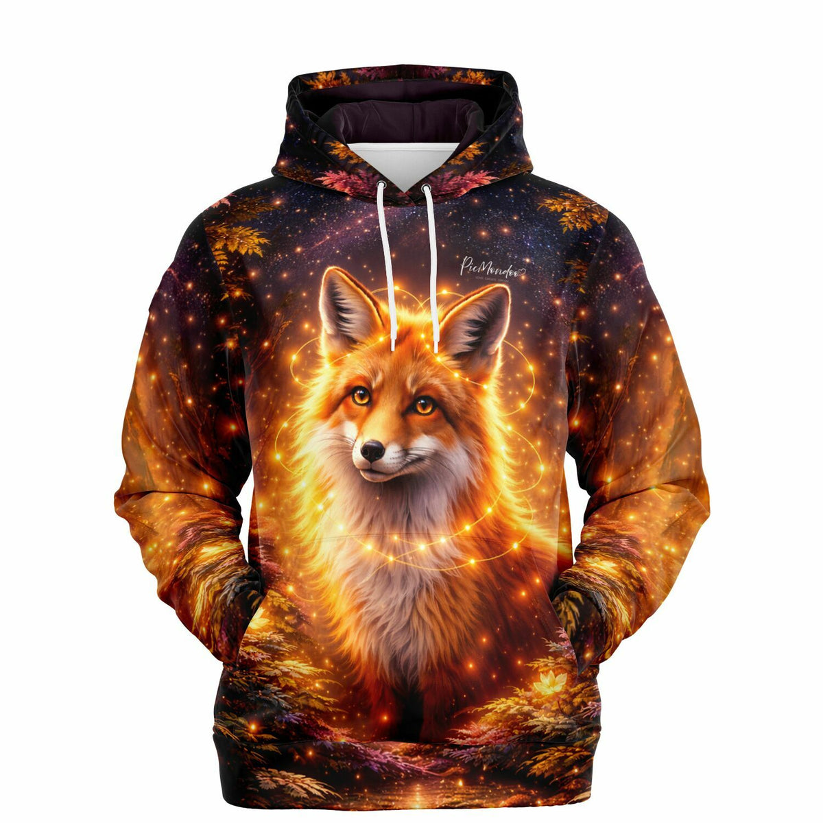 Dreamer Hoodie Lyra mit magischem Fuchs-Motiv im Stil von Diamond Painting und Malen nach Zahlen Kunstwerken