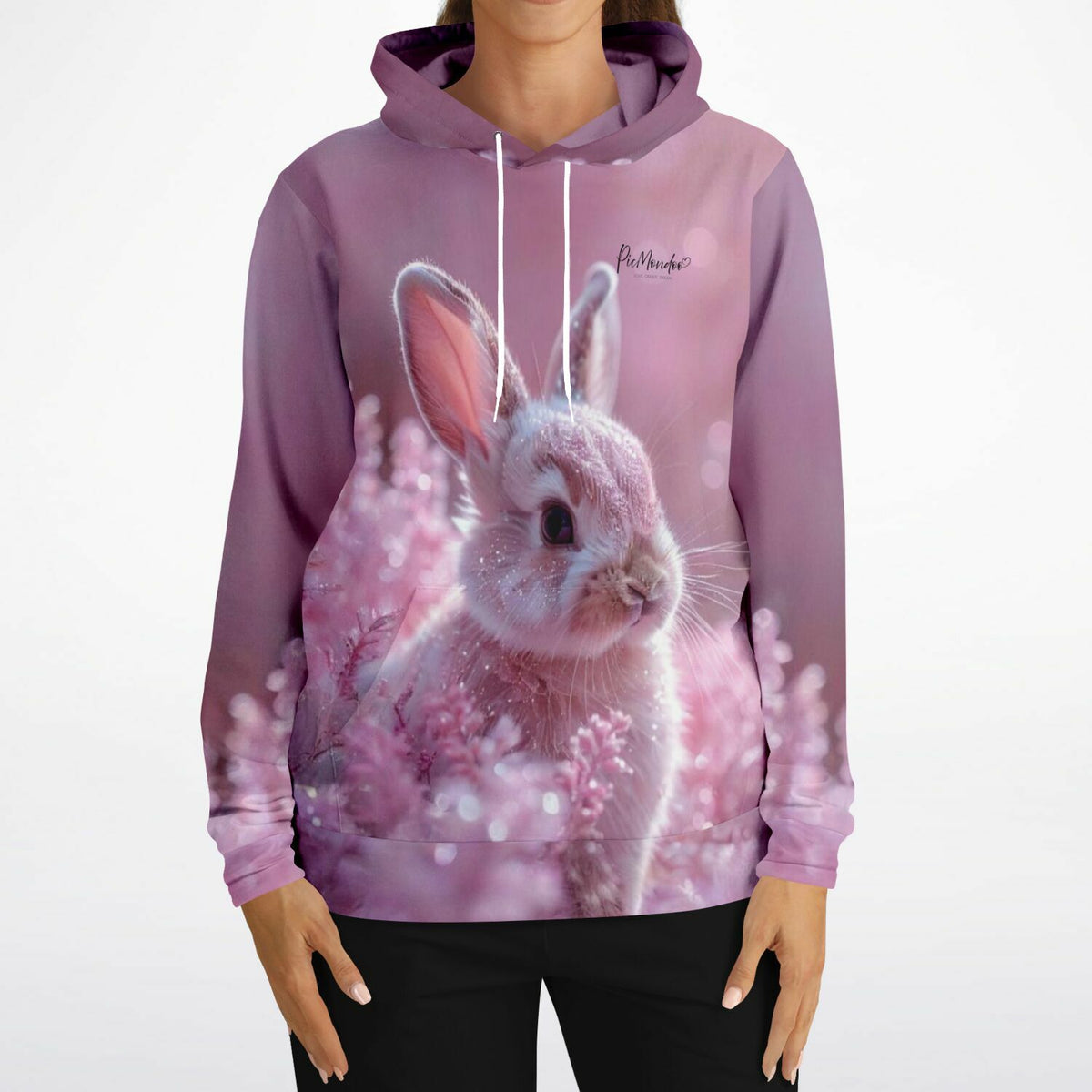 Dreamer Hoodie Sweet Pinki mit niedlichem Häschen-Motiv im rosa Blumen-Design für Fans von kreativen DIY-Hobbys
