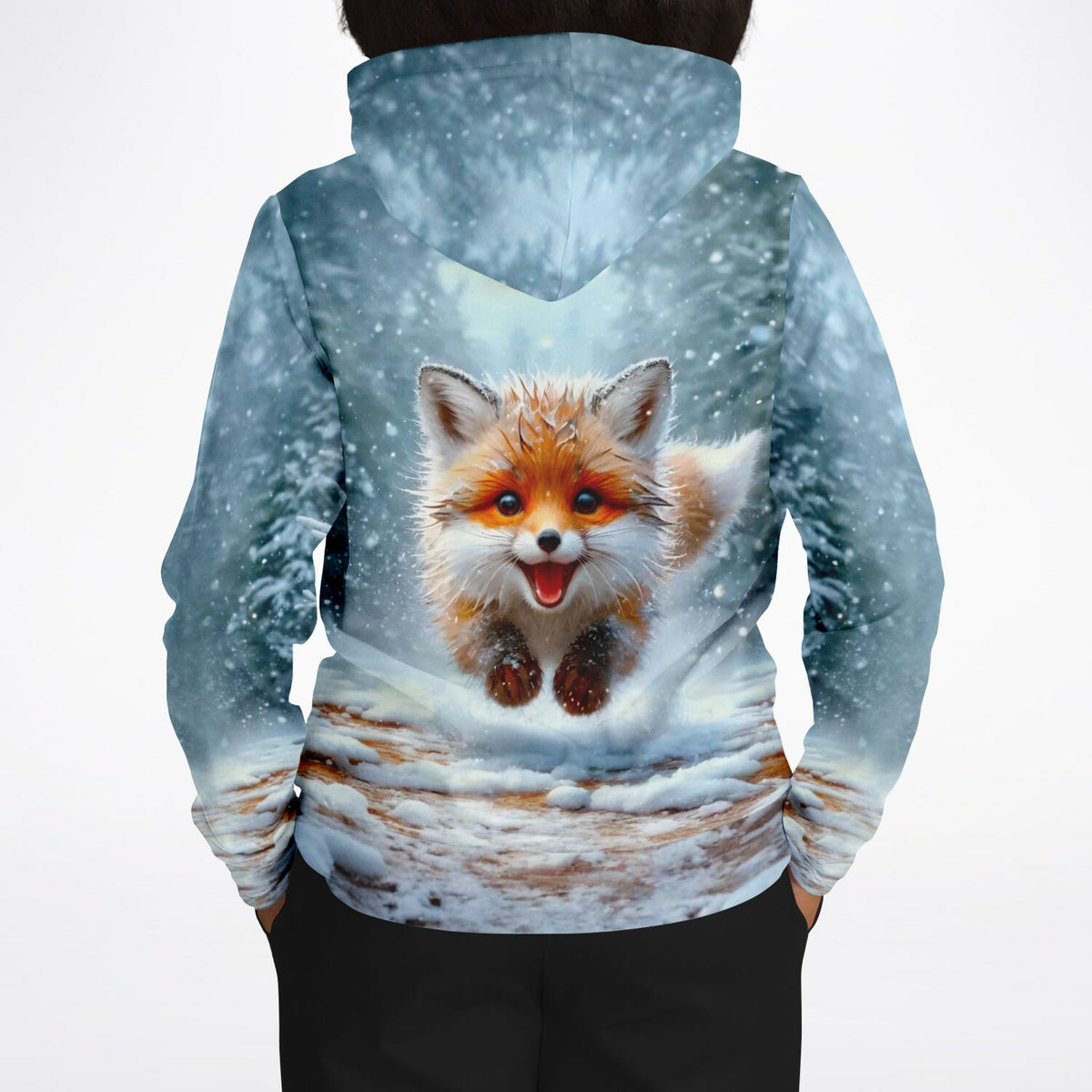 Dreamer Hoodie mit niedlichem Fuchs im Winterwald, perfekt abgestimmt auf unsere Diamond Painting und Malen nach Zahlen Motive