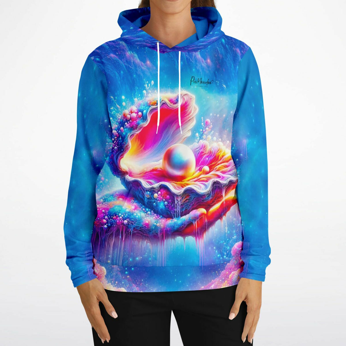 Dreamer Hoodie Zauber des Meeres mit farbenfroher Muschel-Perlen-Grafik im Stil von Diamond Painting Motiven