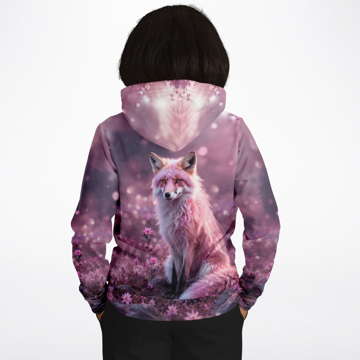Hoodie mit magischem Fuchs Motiv in Rosa und Violett, ideal für Fans von Diamond Painting und Malen nach Zahlen