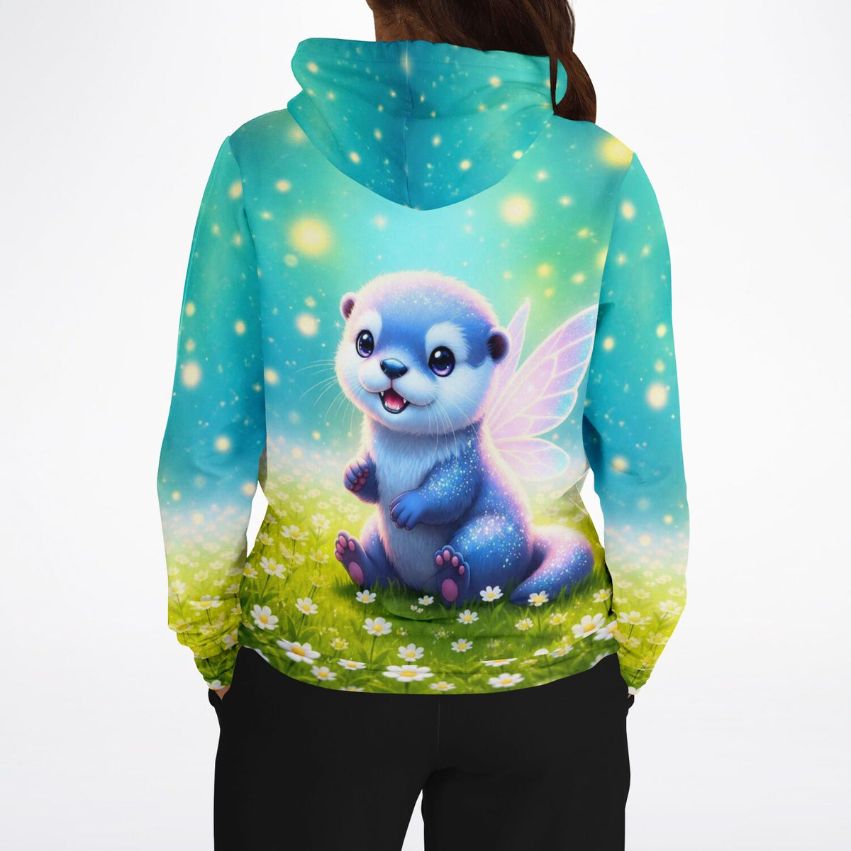 Dreamer Hoodie mit niedlichem Feenotter Mira Motiv, perfekt für Fans von Diamond Painting und kreativen Kunstdesigns.