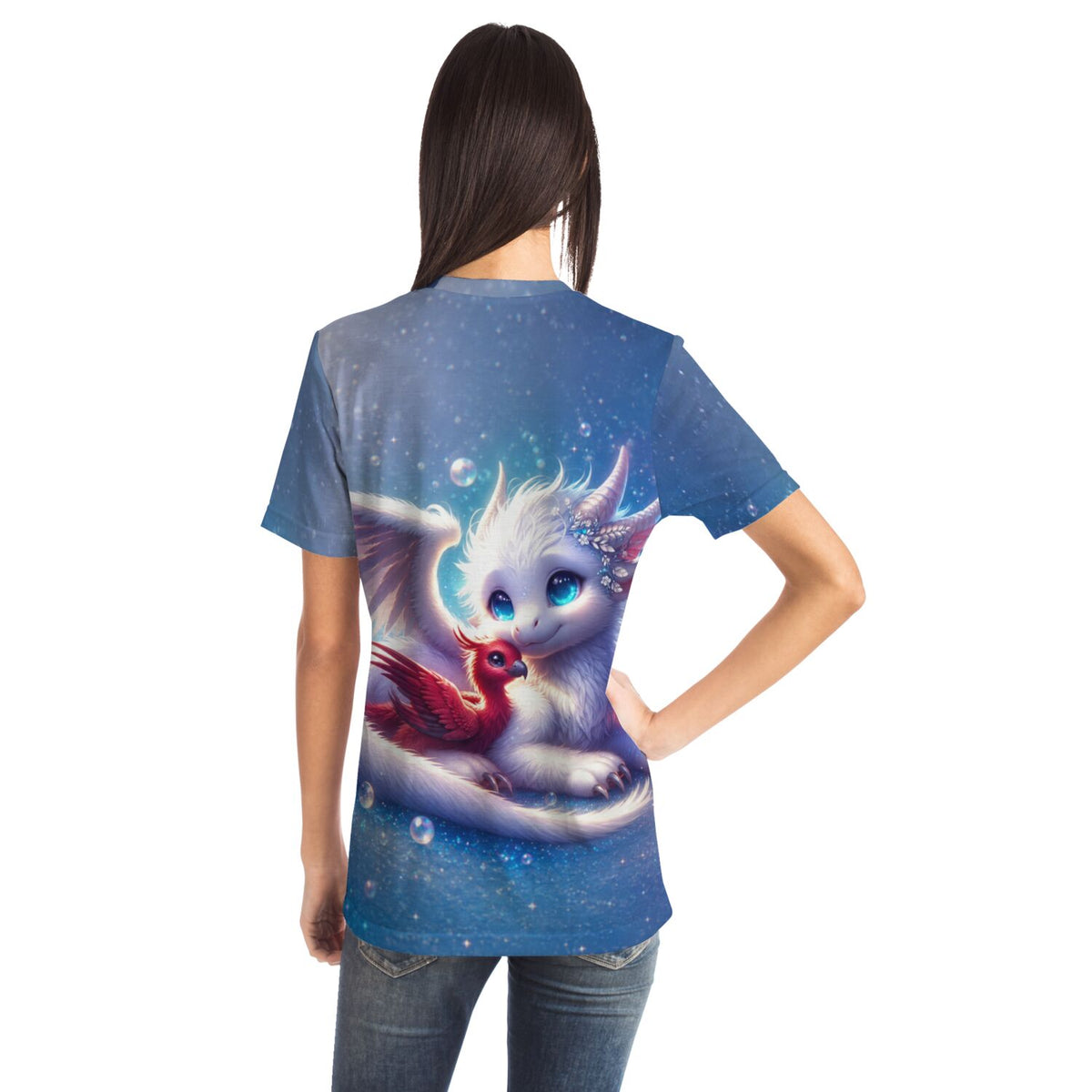 Dreamer T-Shirt mit Astra & Fira Drachen-Motiv, das auch als beliebtes Diamond Painting oder Malen nach Zahlen bekannt ist.