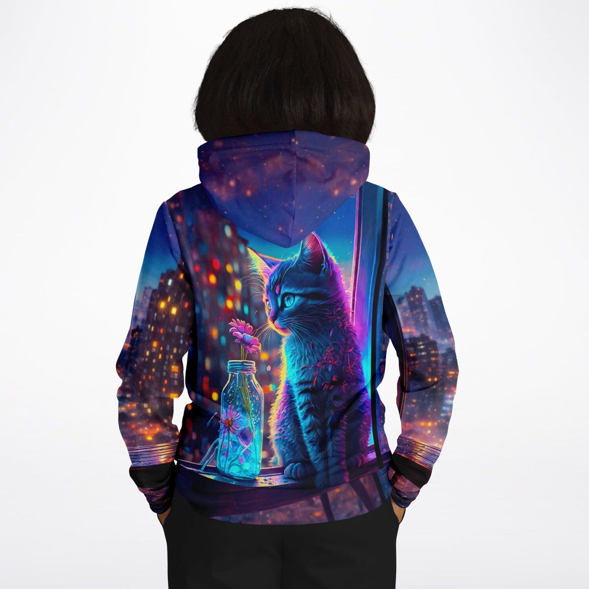 Dreamer Hoodie mit Little Cat of Flowers Motiv, passend im Stil zu Diamond Painting und Malen nach Zahlen für Erwachsene