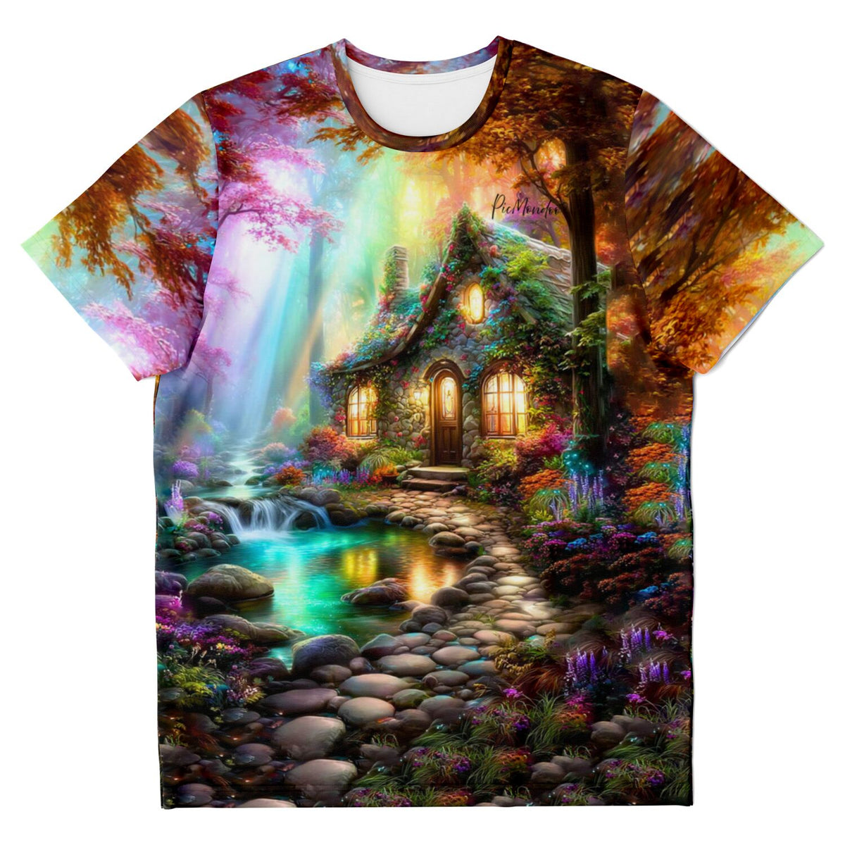 Dreamer T-Shirt Heimkehr mit magischem Waldhaus-Motiv, bekannt aus unseren Diamond Painting und Malen nach Zahlen Sets