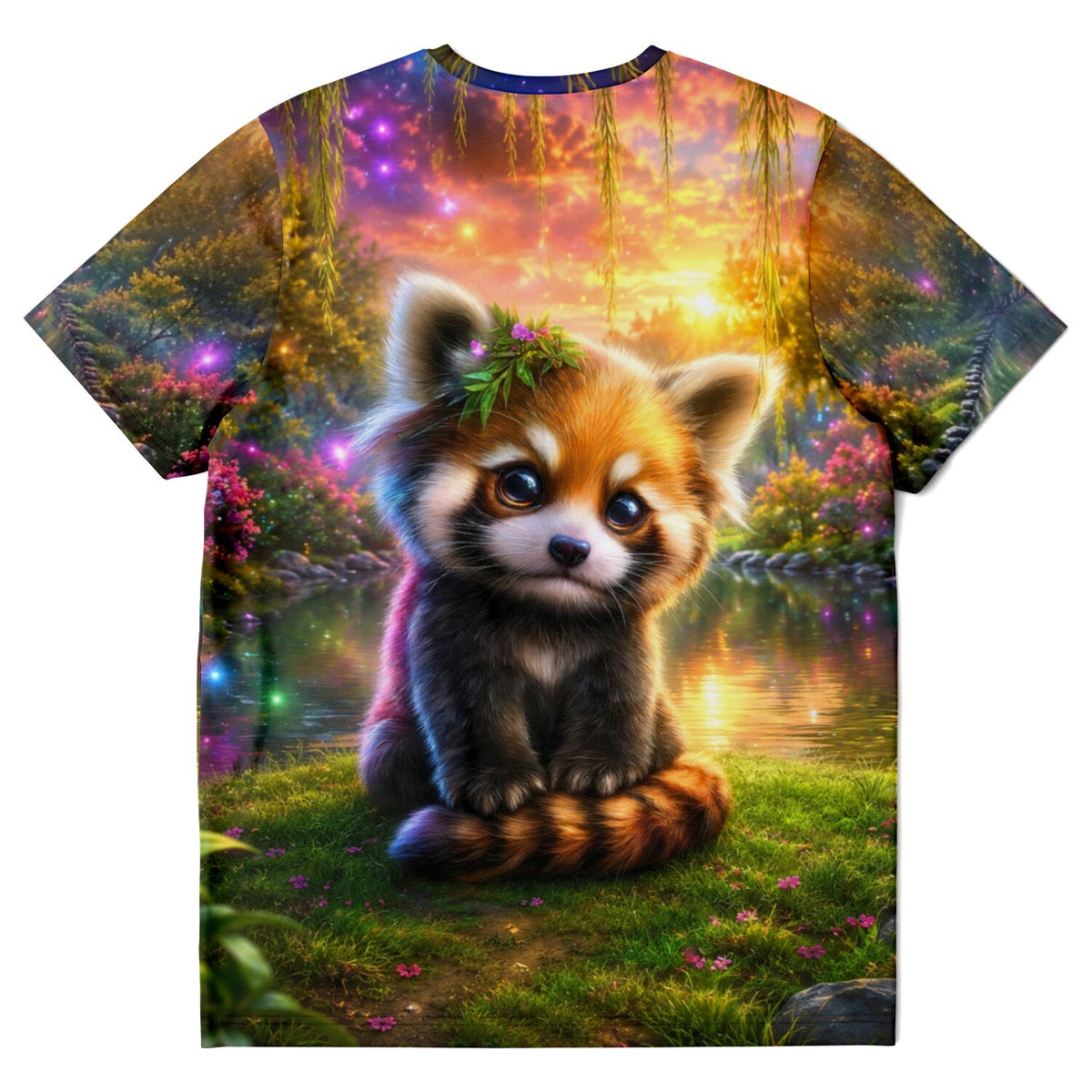 T-Shirt Kind des Waldes mit süßem Roten Panda im magischen Wald, passend zu Diamond Painting und Malen nach Zahlen Design