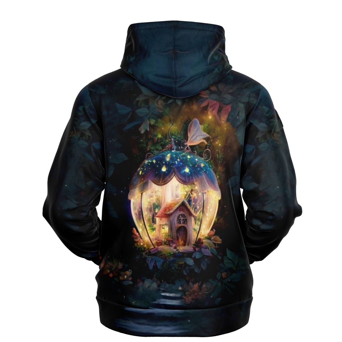 Hoodie mit Fantasiehaus-Motiv, inspiriert von magischen Diamond Painting und Malen nach Zahlen Vorlagen.