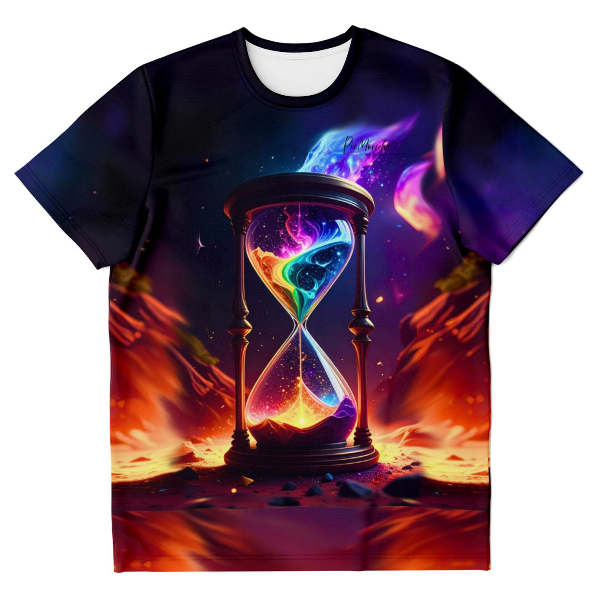 T-Shirt Dreamer Motiv Atem der Schöpfung mit Sanduhr-Design in bunten Galaxie-Farben für Fans von Diamond Painting Kunst