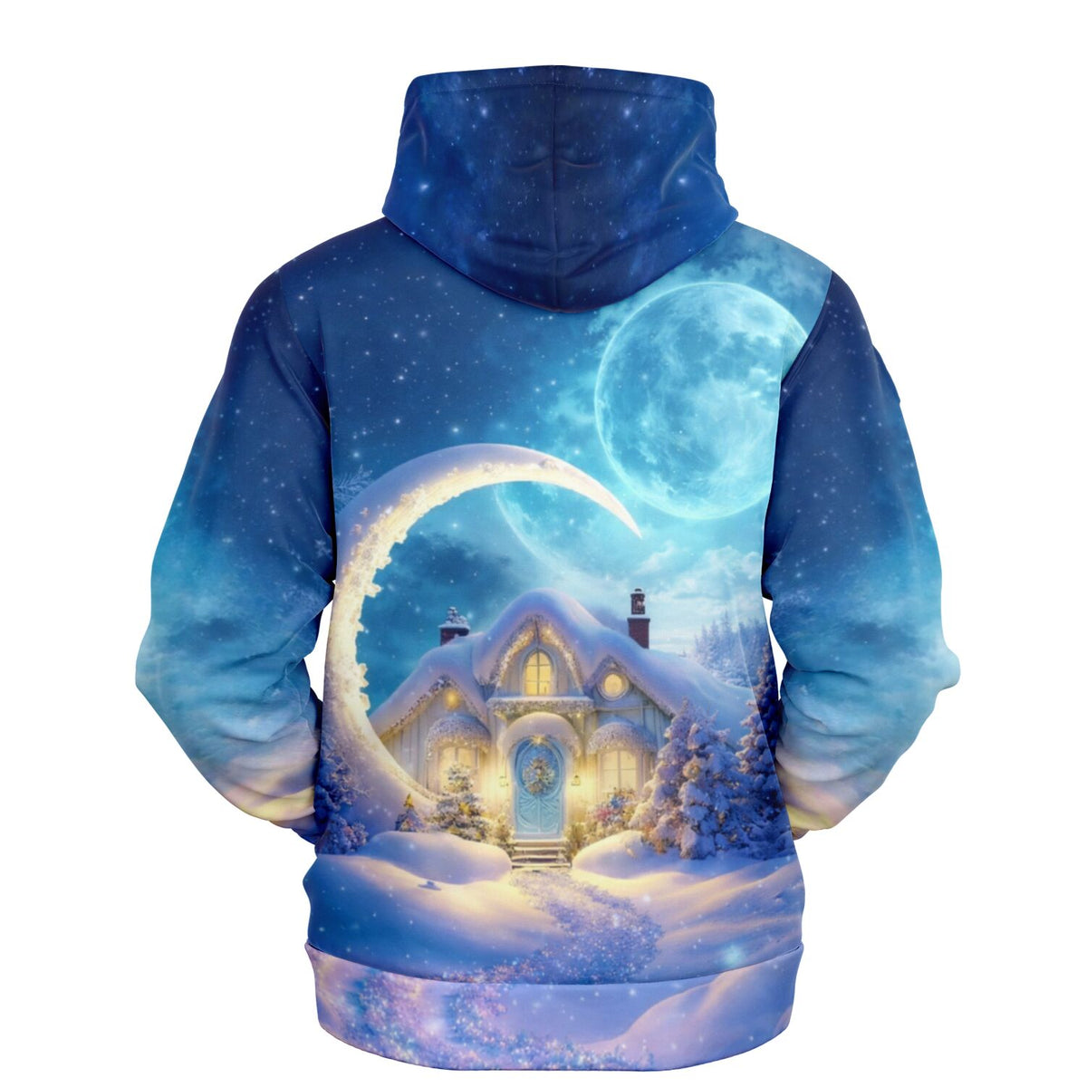 Dreamer Hoodie mit stimmungsvollem Vollmond- und Winter-Design, perfekt für Fans von Diamond Painting und Malen nach Zahlen