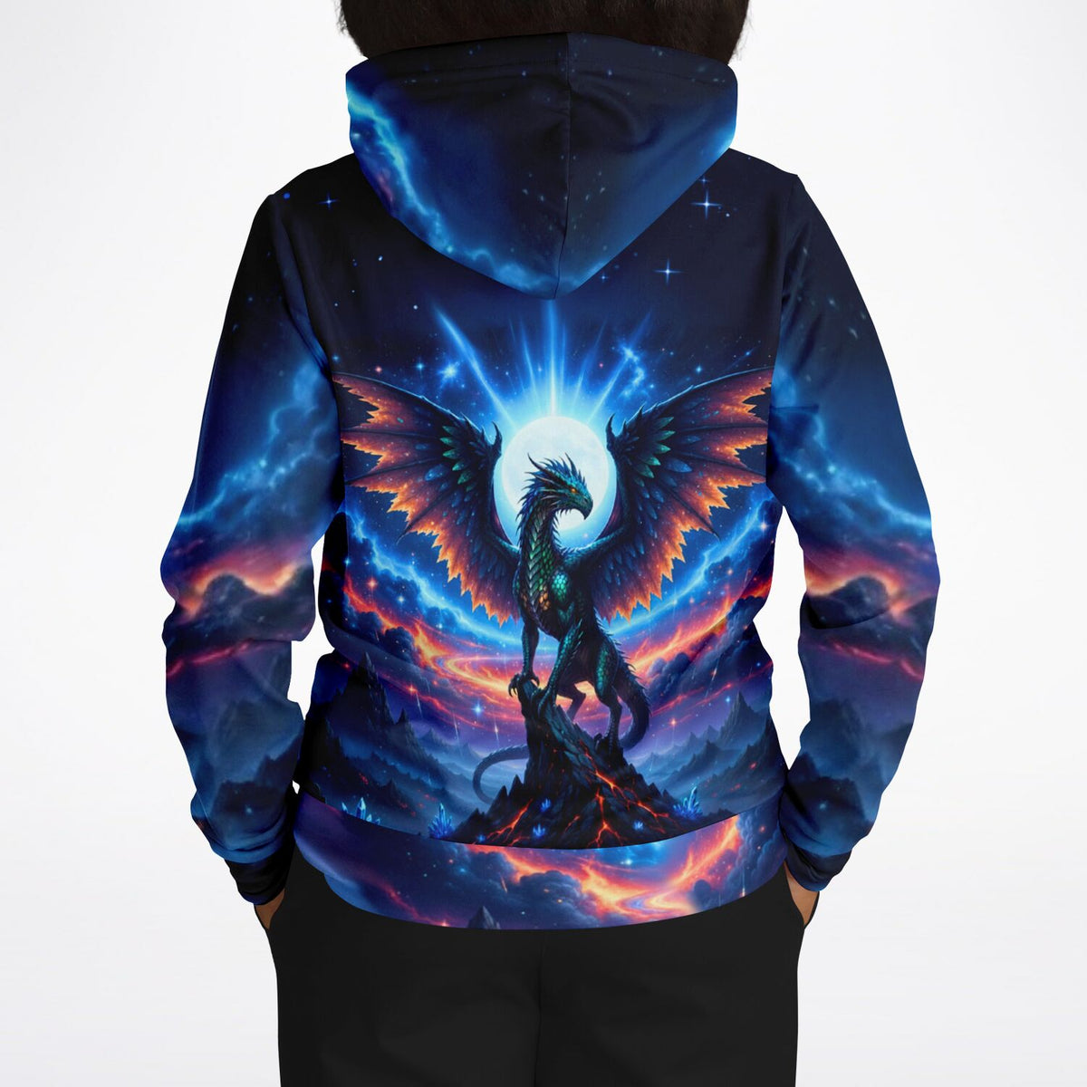 Dreamer Hoodie Aetherion mit Drachen Motiv, ideal für Fans von Diamond Painting und Malen nach Zahlen Fantasy-Designs