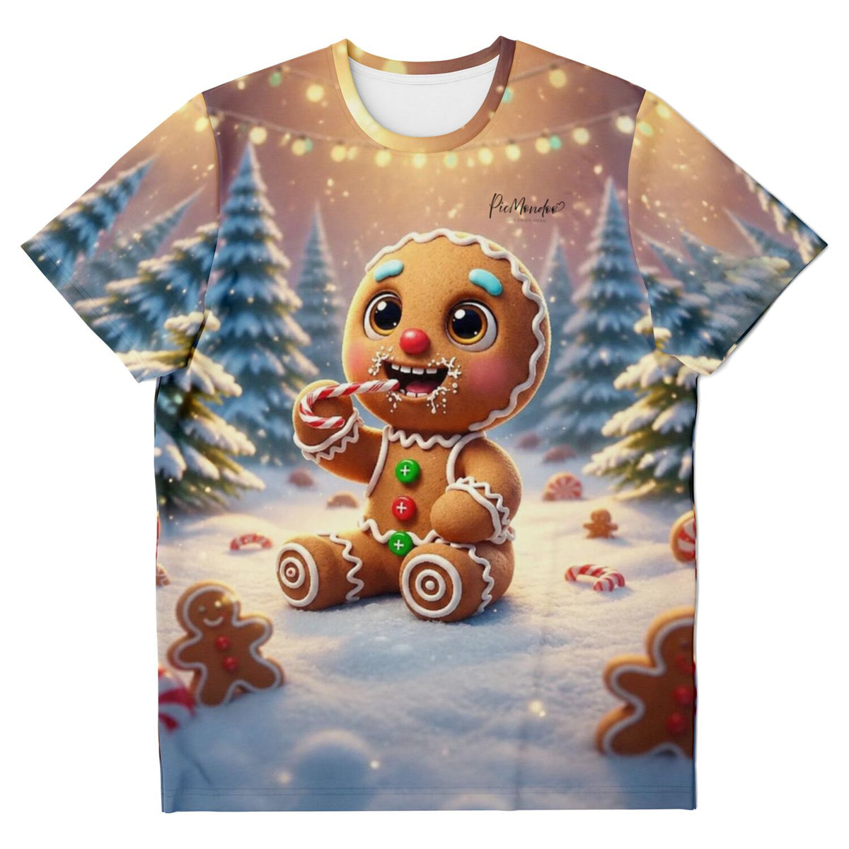 Dreamer T-Shirt mit süßem Lebkuchenmann im Schnee, perfekt für Fans von Diamond Painting und kreativen Wintermotiven.