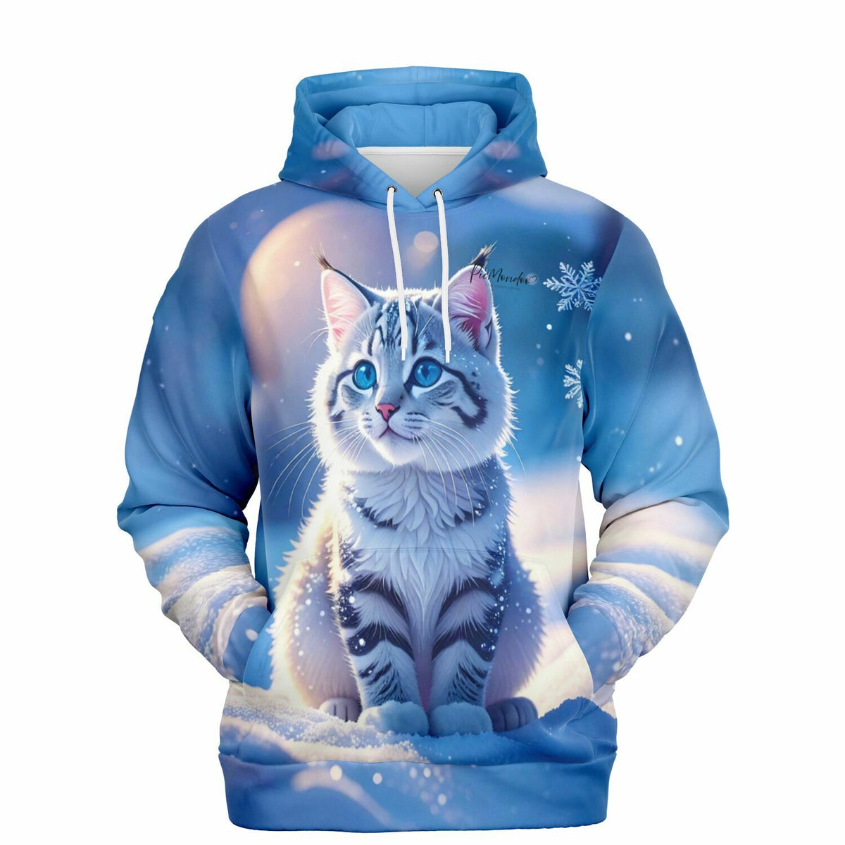 Dreamer Hoodie Schneegeist mit süßer Katze im Winter-Design, perfekt für Fans von Diamond Painting und Malen nach Zahlen