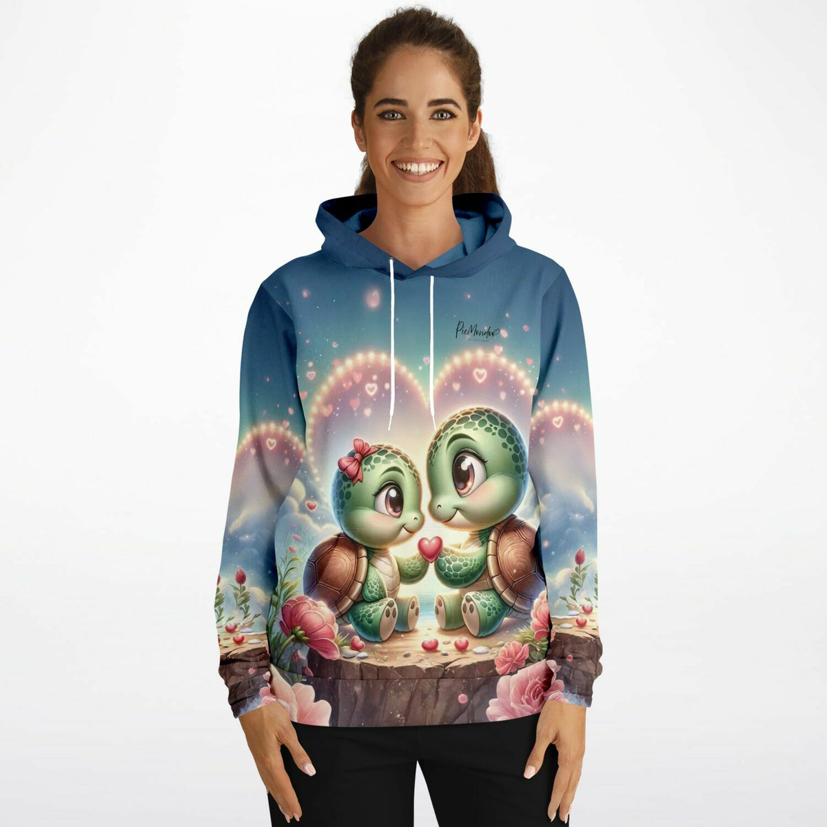 Dreamer Hoodie mit Paul und Paulinchen Schildkröten-Motiv, inspiriert von liebevollen Malen nach Zahlen Designs