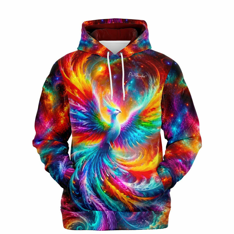 Hoodie mit buntem Phönix-Motiv, inspiriert von Diamond Painting und Malen nach Zahlen Kunstwerken