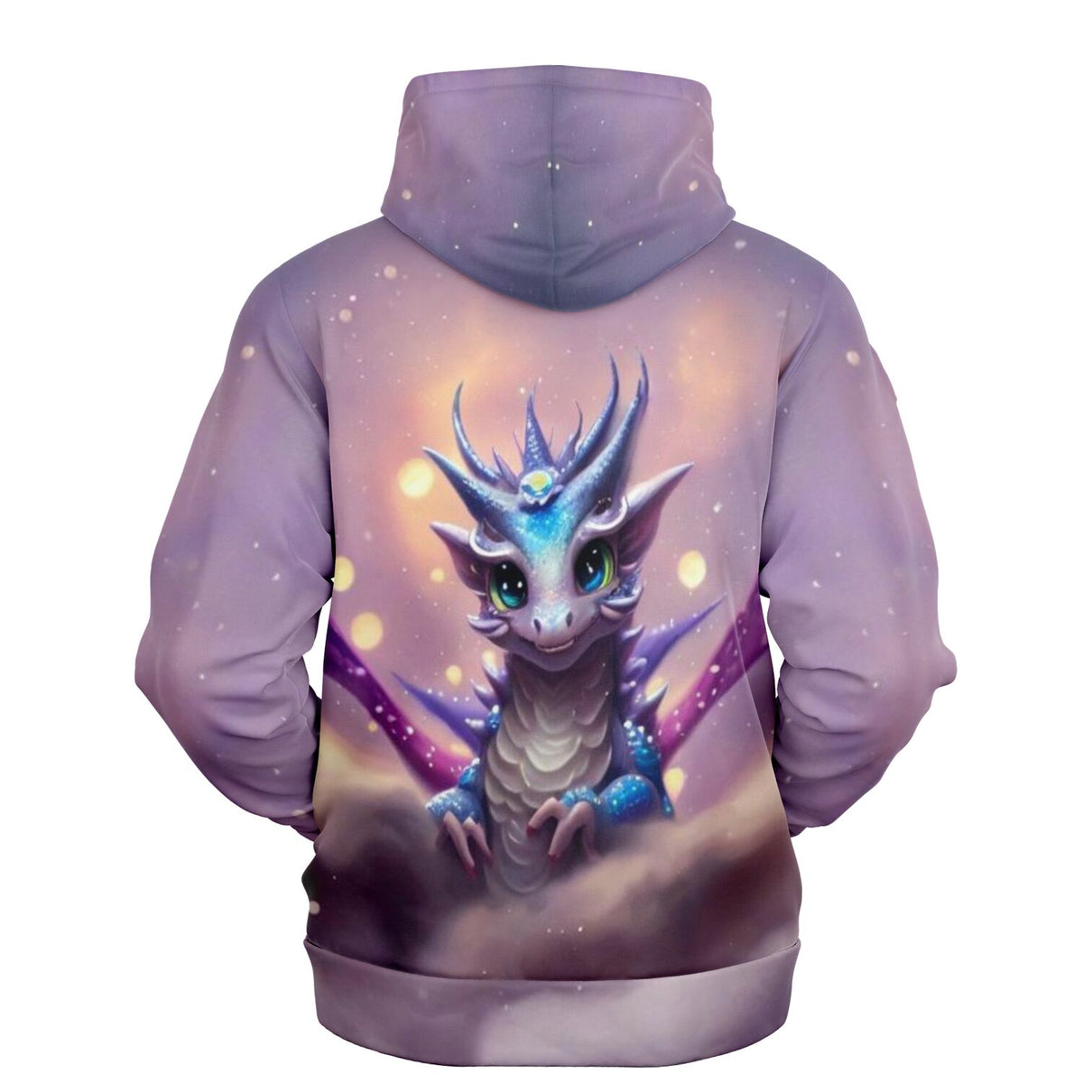 Lila Hoodie mit süßem Drachen-Motiv, perfekt für Fans origineller DIY-Kunst wie Diamond Painting und Malen nach Zahlen