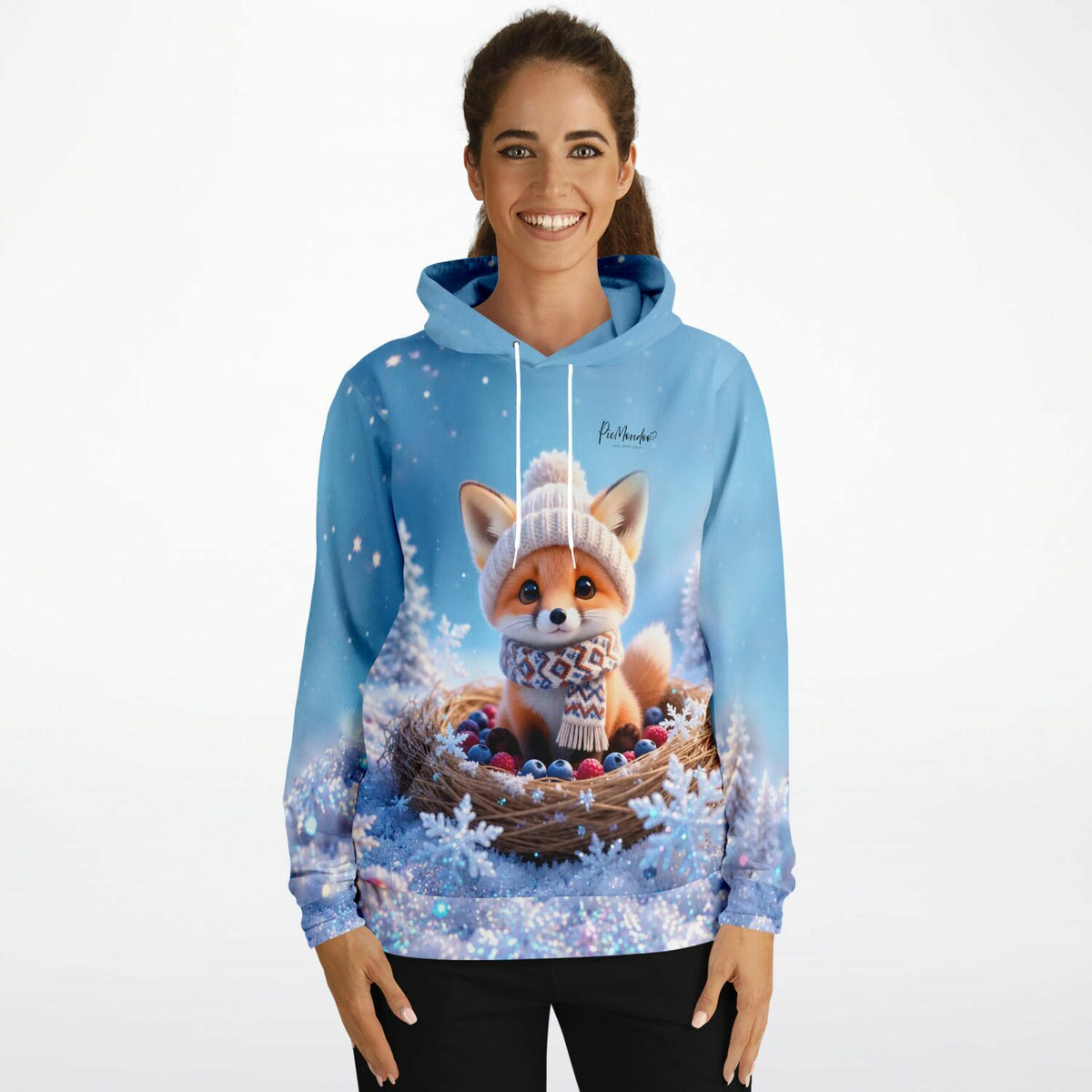 Lässiger Hoodie mit süßem Fuchs-Motiv im Winter-Design, perfekt für Fans von Diamond Painting und kreativen DIY-Styles.