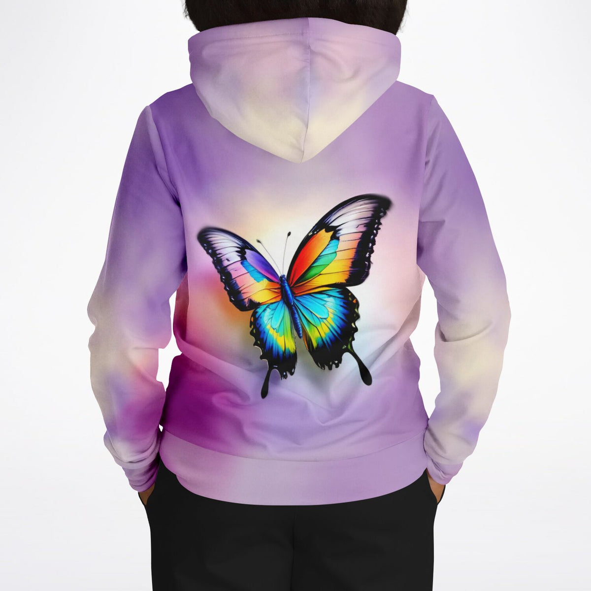 Dreamer Hoodie mit farbenfrohem Schmetterling-Motiv in Aquarell-Optik, passend zu Diamond Painting und Malen nach Zahlen
