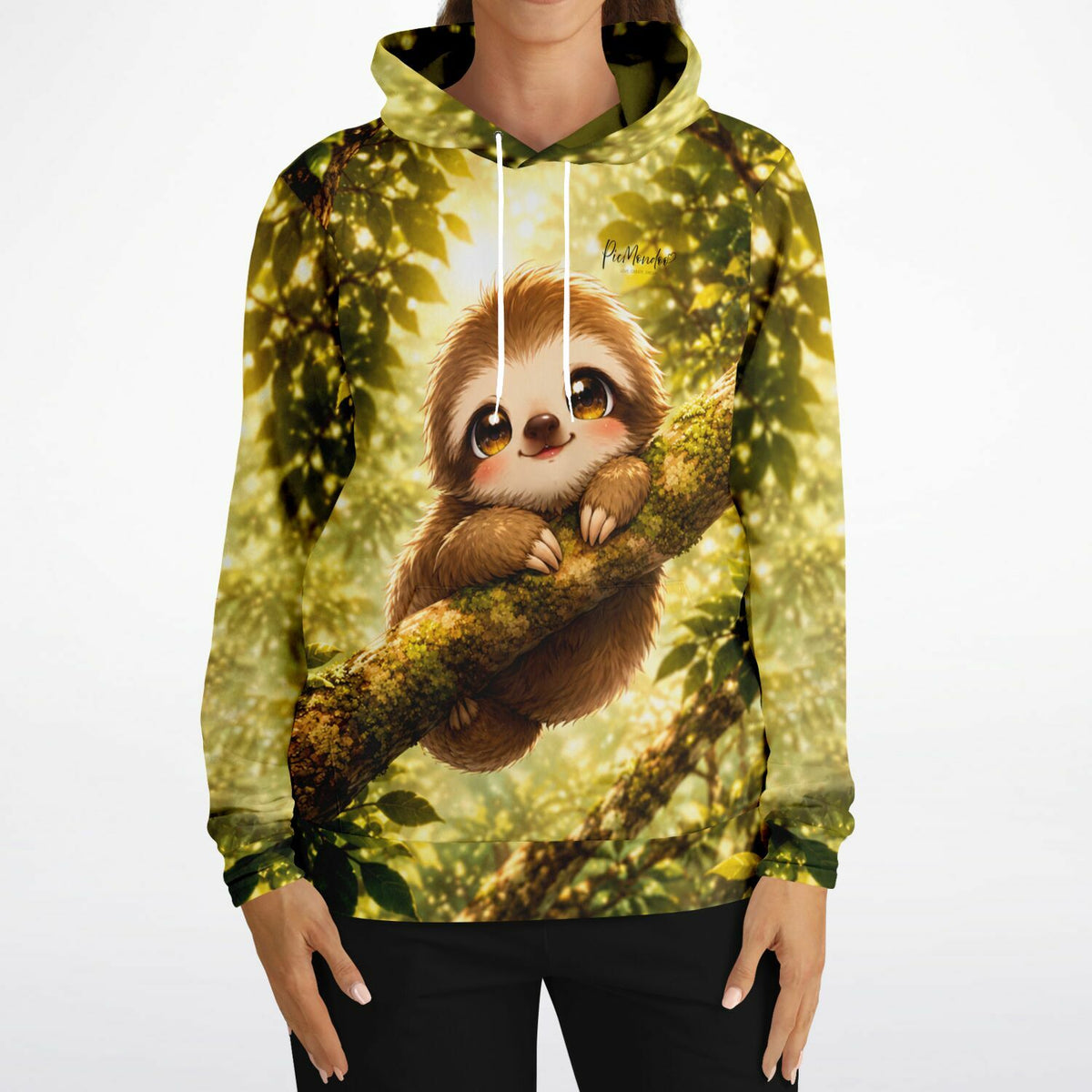 Hoodie mit süßem Faultier-Motiv im Wald-Design, passend zum Stil unserer Diamond Painting und Malen nach Zahlen Sets