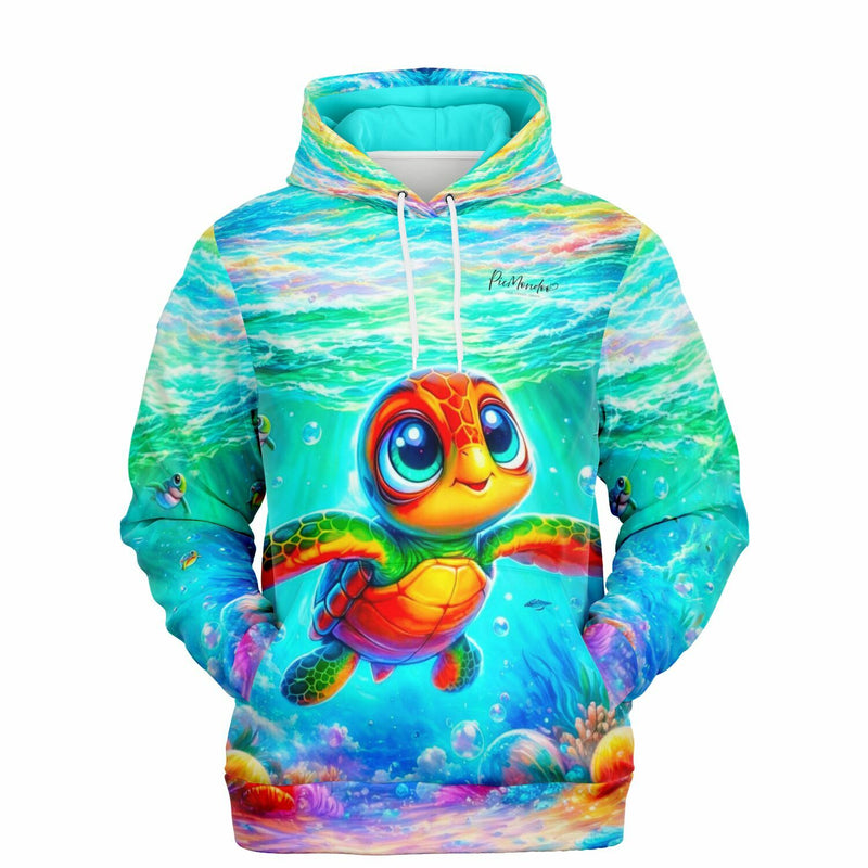 Bunter Dreamer Hoodie mit Lotta der kleinen Meeresschildkröte im Ozean-Design, passend zu Diamond Painting Motiven