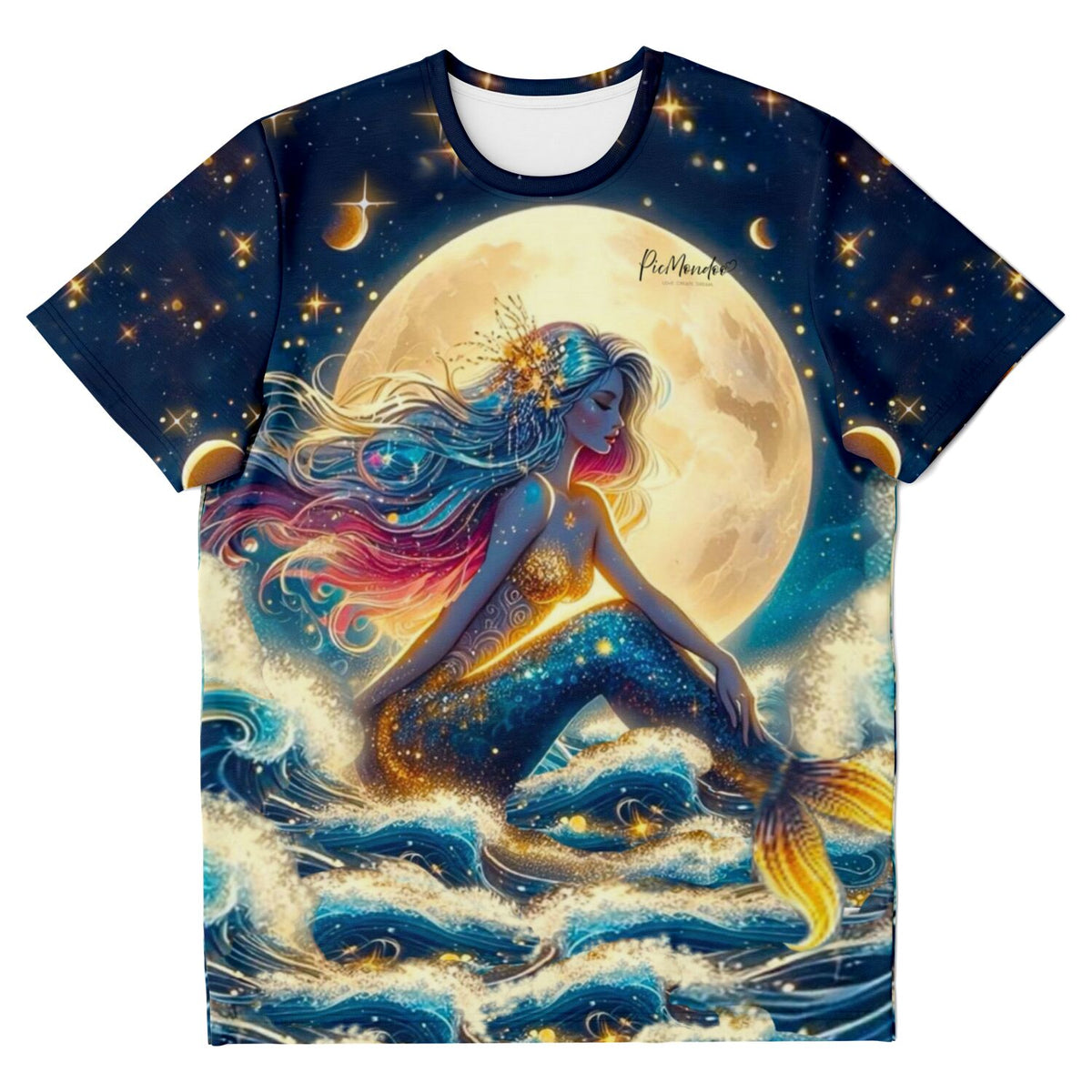 T-Shirt mit Meerjungfrau im Sternenhimmel Motiv für Fans von Diamond Painting und Malen nach Zahlen Kunst