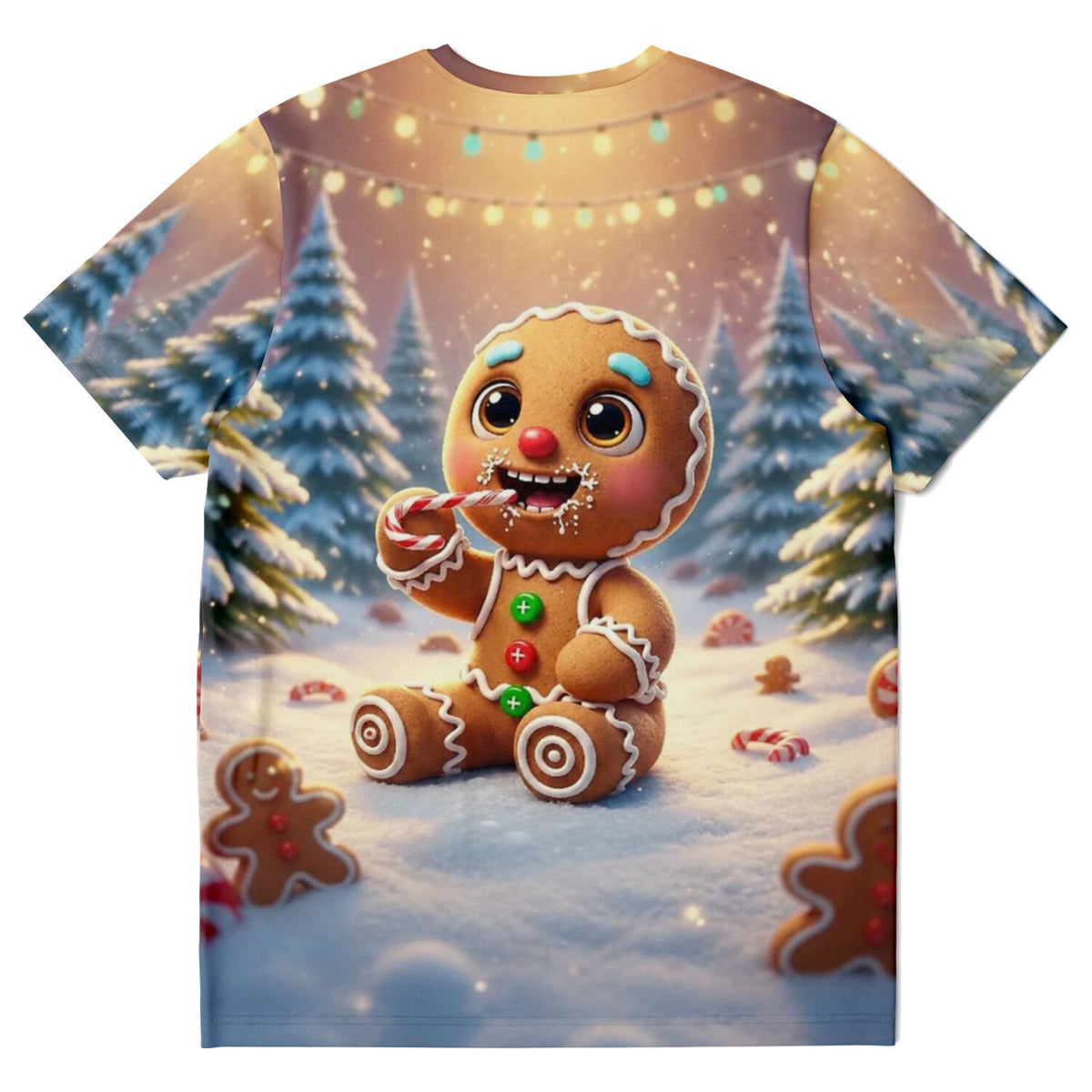 Weihnachtliches T-Shirt mit Lebkuchenmann Motiv, ideal für Fans von Diamond Painting und Malen nach Zahlen Designs
