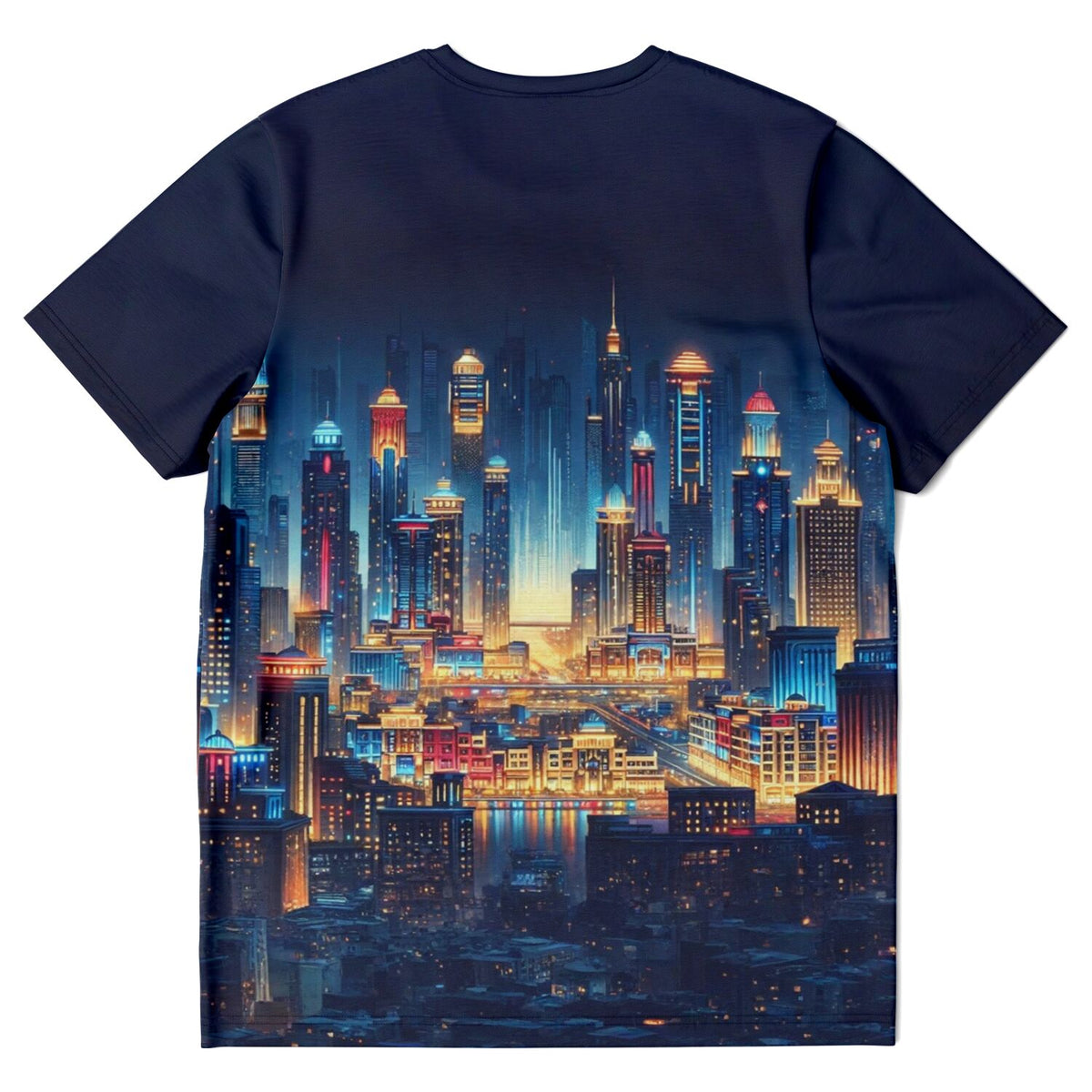 Dreamer T-Shirt mit Stadt der Lichter Motiv im Stil von Malen nach Zahlen für kunstbegeisterte Erwachsene