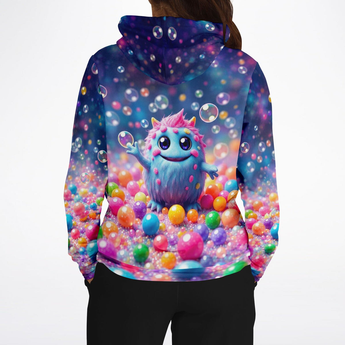 Dreamer Hoodie mit buntem Muffti-Monster-Design, inspiriert von Diamond Painting Motiven und Malen nach Zahlen Kunst