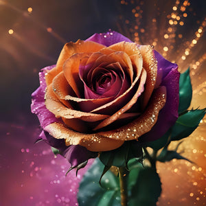 Diamond Painting Set Colorful Rose mit glitzernden AB-Steinen und leuchtenden Farbakzenten für funkelnde Blumenkunst