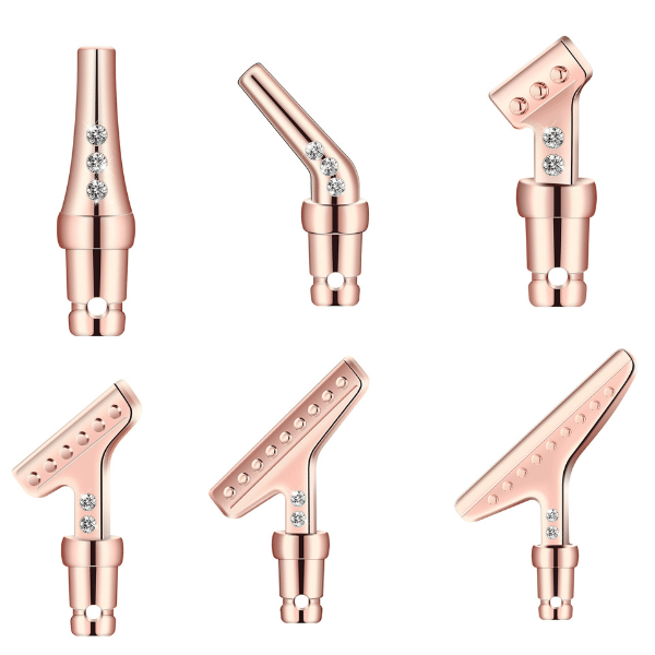 Set aus roségoldenen Diamond Painting Stift-Aufsätzen mit Strasssteinen für präzises Diamond Painting Zubehör