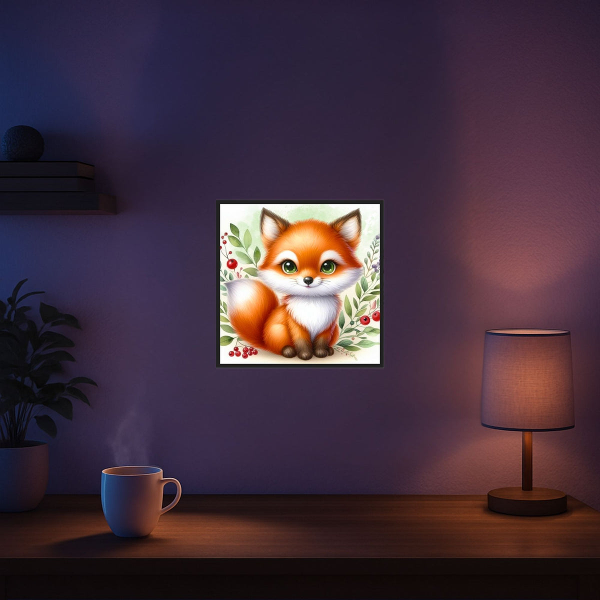 Diamond Painting Set Freddy Füchschen: Süßes Fuchs-Motiv mit Blumen als 30x30cm DIY-Bastelset für Kinder und Erwachsene.