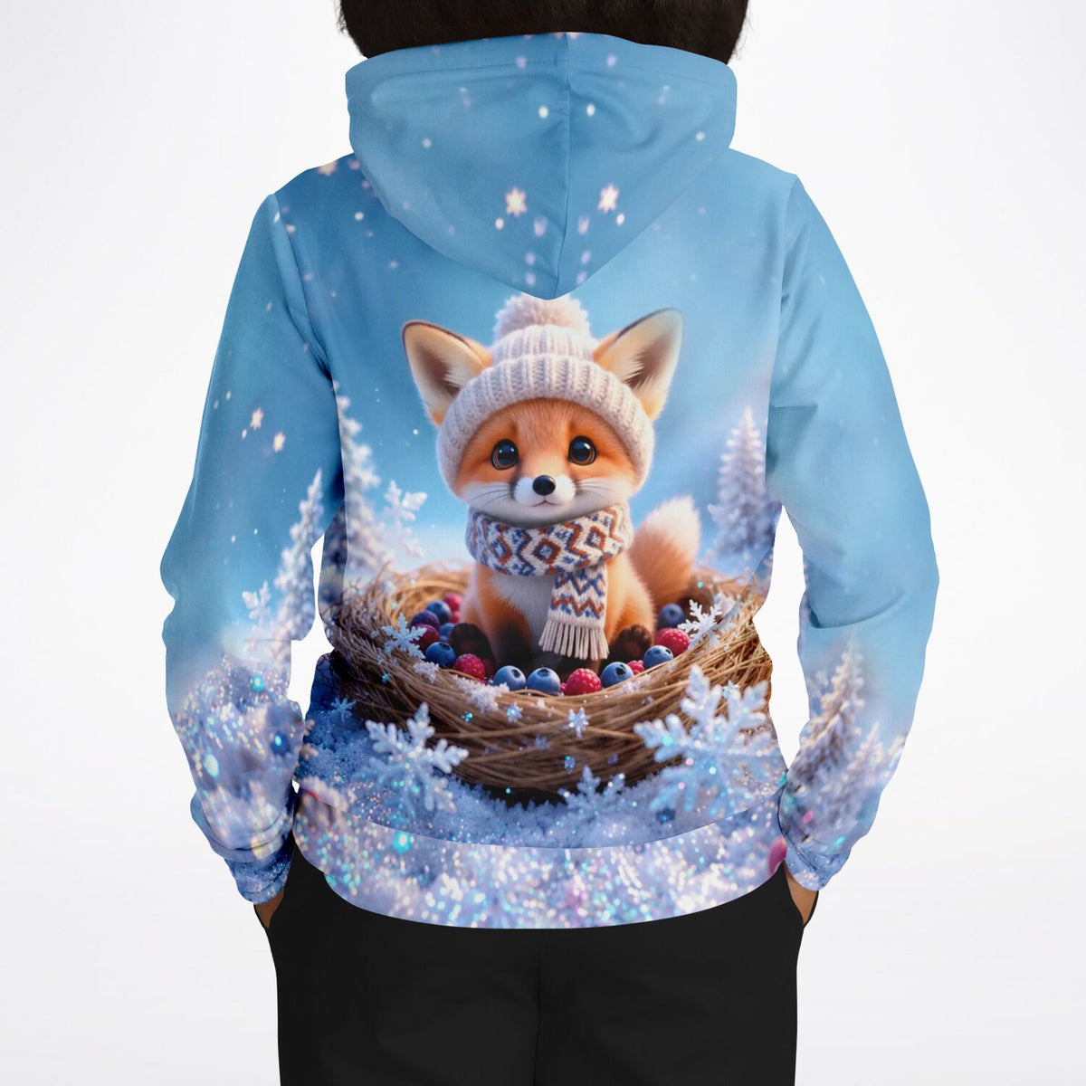 Hoodie mit süßem Fuchs-Motiv, Winter-Design wie beim Diamond Painting oder Malen nach Zahlen für Erwachsene