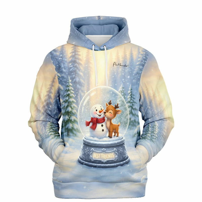 Dreamer Hoodie Best Friends mit Schneemann und Rentier in Schneekugel, Wintermotiv passend zu Diamond Painting Designs