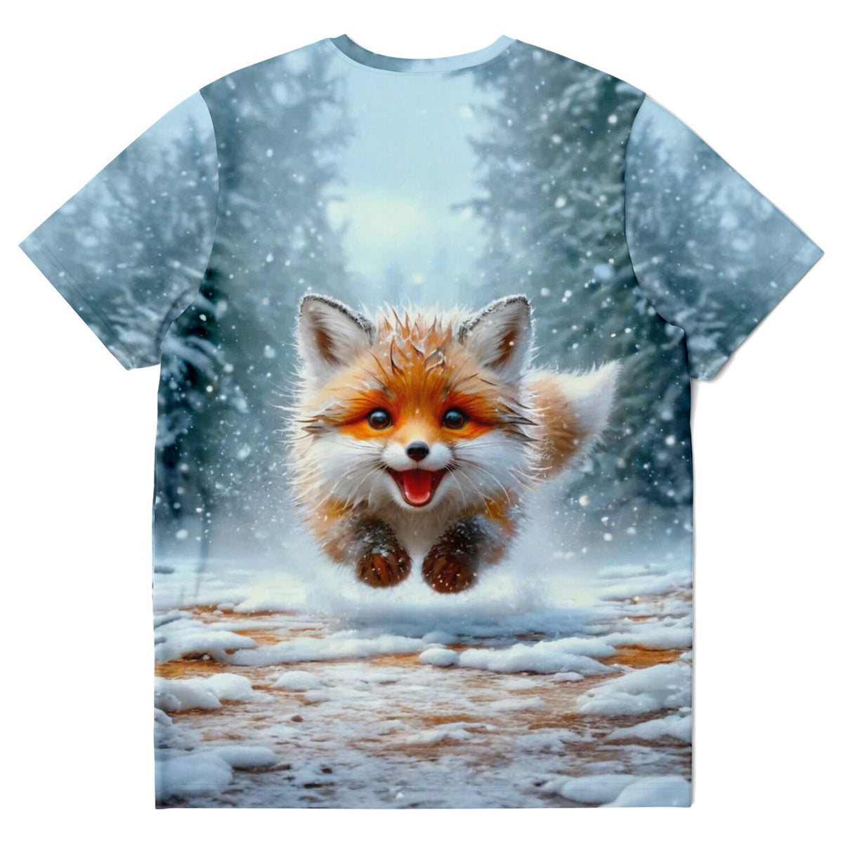 T-Shirt mit süßem Fuchs im Winterwald, perfekt für Fans von Diamond Painting und Malen nach Zahlen Motiven