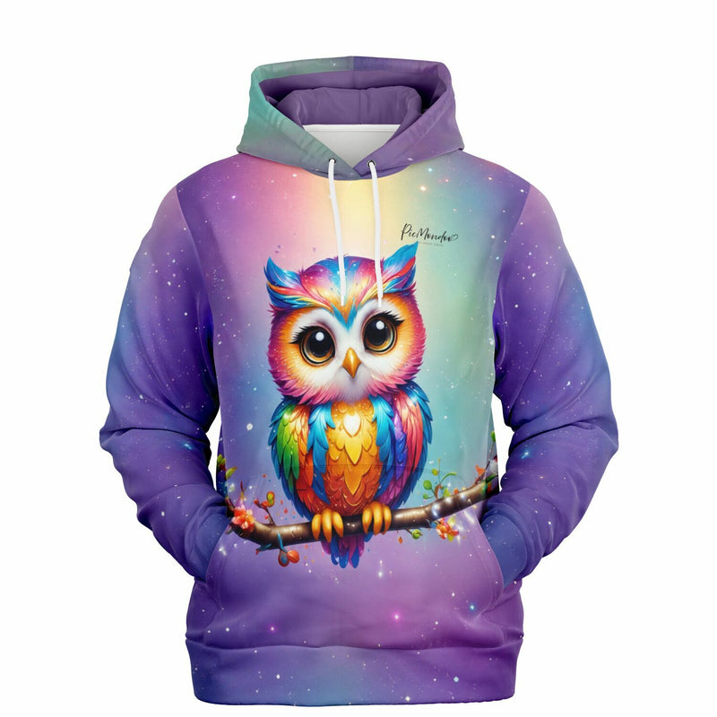 Dreamer Hoodie Fairydust Eule Fridolin mit buntem Eulenmotiv, perfekt für Fans von Diamond Painting und Malen nach Zahlen