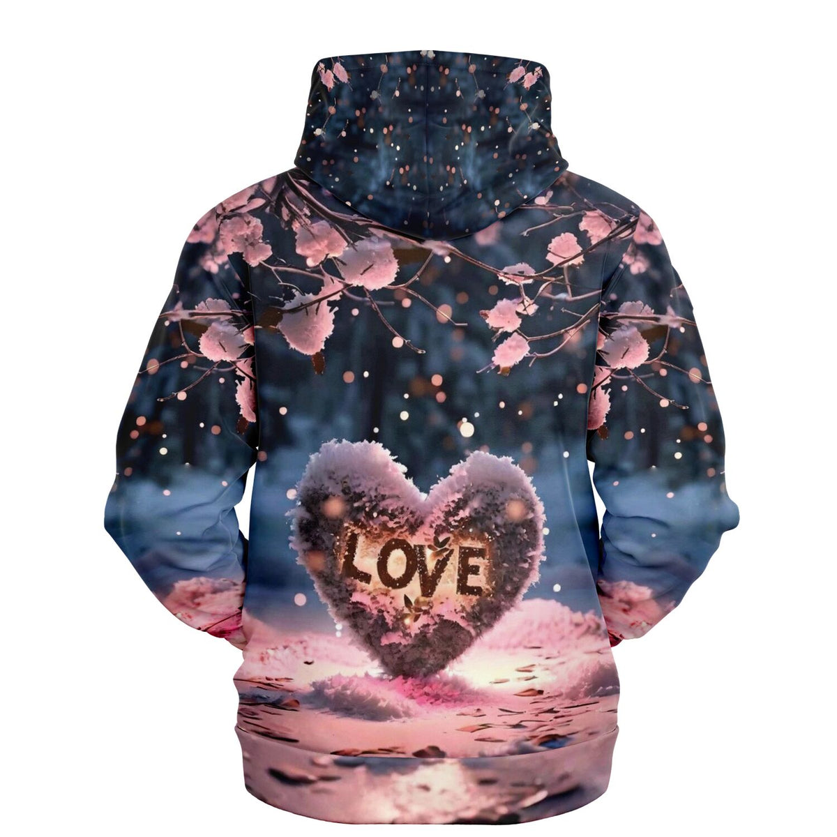 Dreamer Hoodie Love Edition mit Herz-Motiv im Winter-Design, perfekt für Fans von kreativen Diamond Painting Kunstwerken.