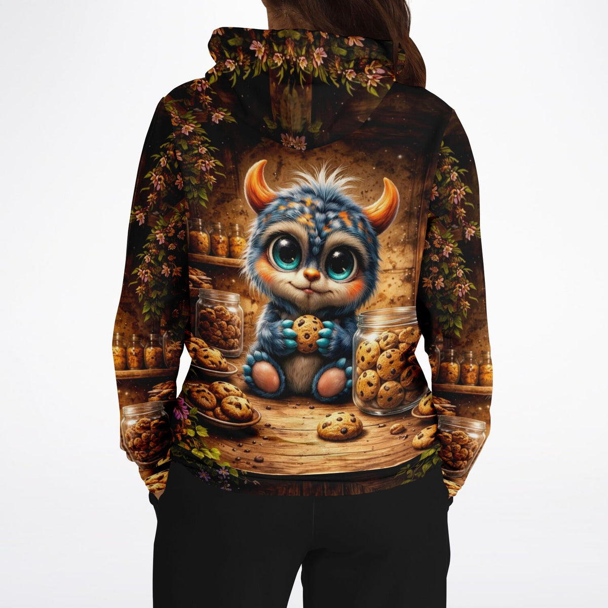 Dreamer Hoodie mit niedlichem Monster-Motiv und Keksen, inspiriert von unseren beliebten Diamond Painting Designs