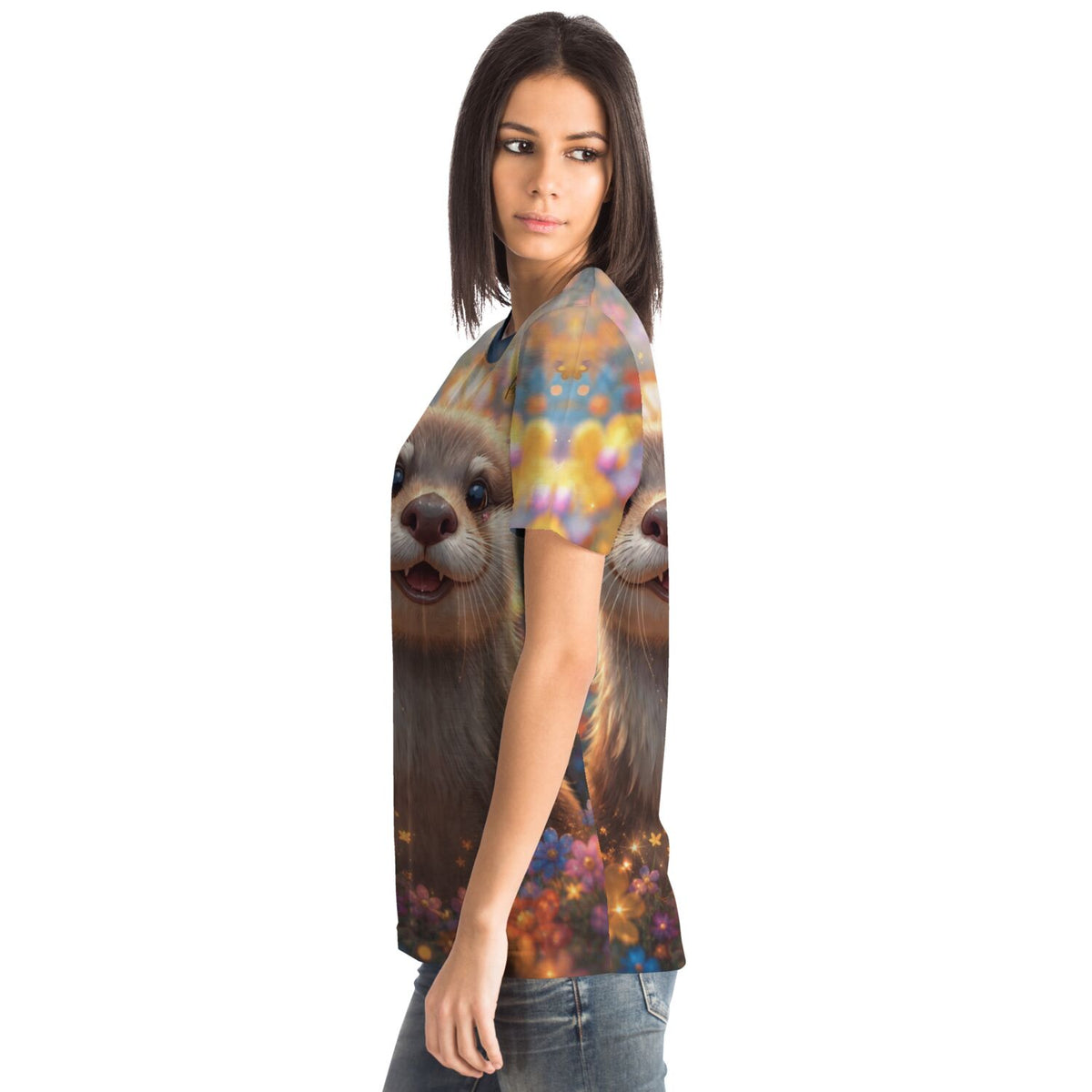 T-Shirt mit Otter-Motiv Sonnenschein im Fell, für Fans von Malen nach Zahlen und Diamond Painting Designs