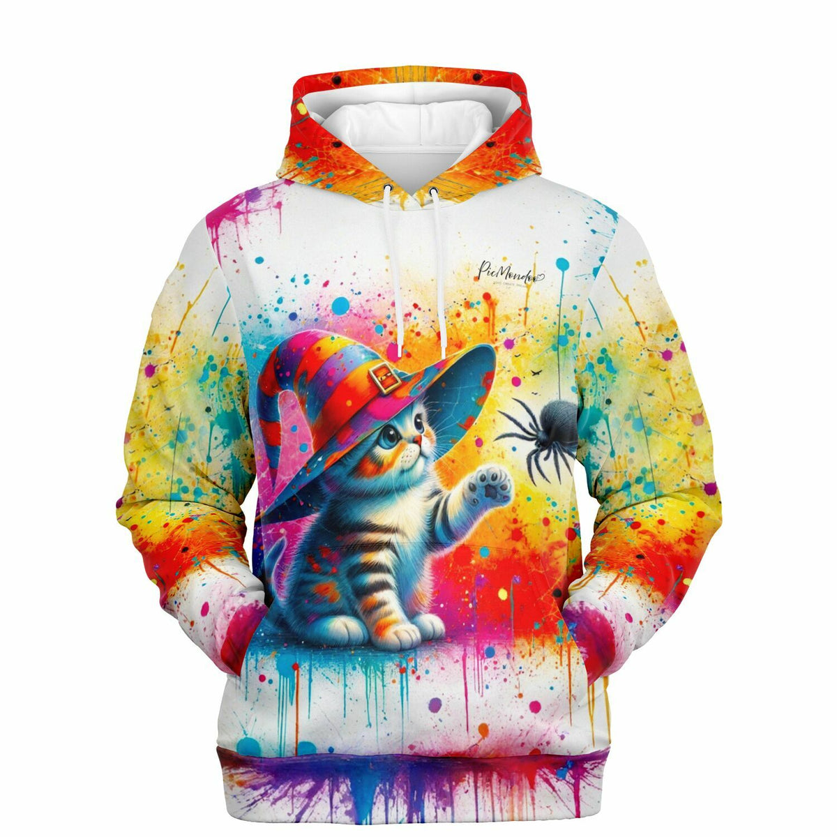 Dreamer Hoodie mit farbenfrohem Zauberkatze Motiv im Watercolor-Stil für Fans von Malen nach Zahlen und Diamond Painting