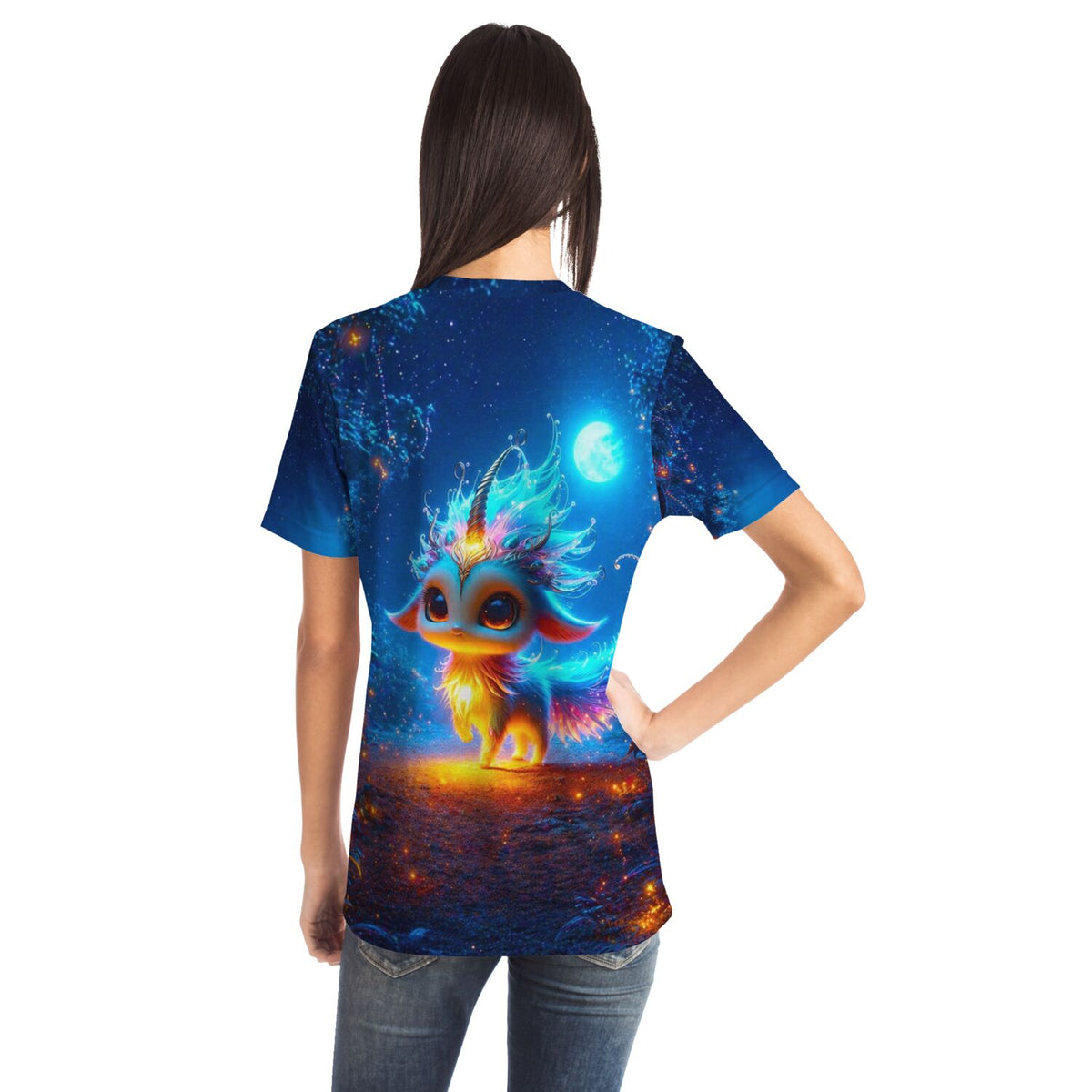 Dreamer T-Shirt Mondscheintanz mit magischem Fabelwesen im Stil von Diamond Painting und Malen nach Zahlen Motiven